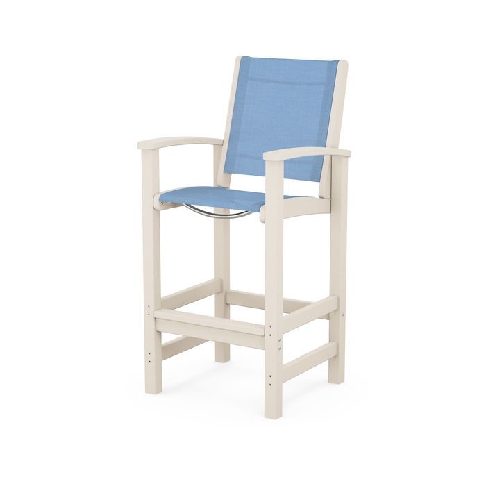 POLYWOOD Coastal Bar Chair - Outdoor & Indoor Bar Stool, Weather-Resistant, Durable, Comfortable - Perfect for Patio, Deck, Kitchen, and Poolside Use