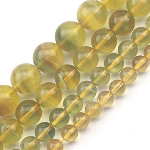 Natural Yellow Fluorite Beads 6mm 8mm 10mm - Genuine Stone Beads for Jewelry Making, DIY Crafts (15