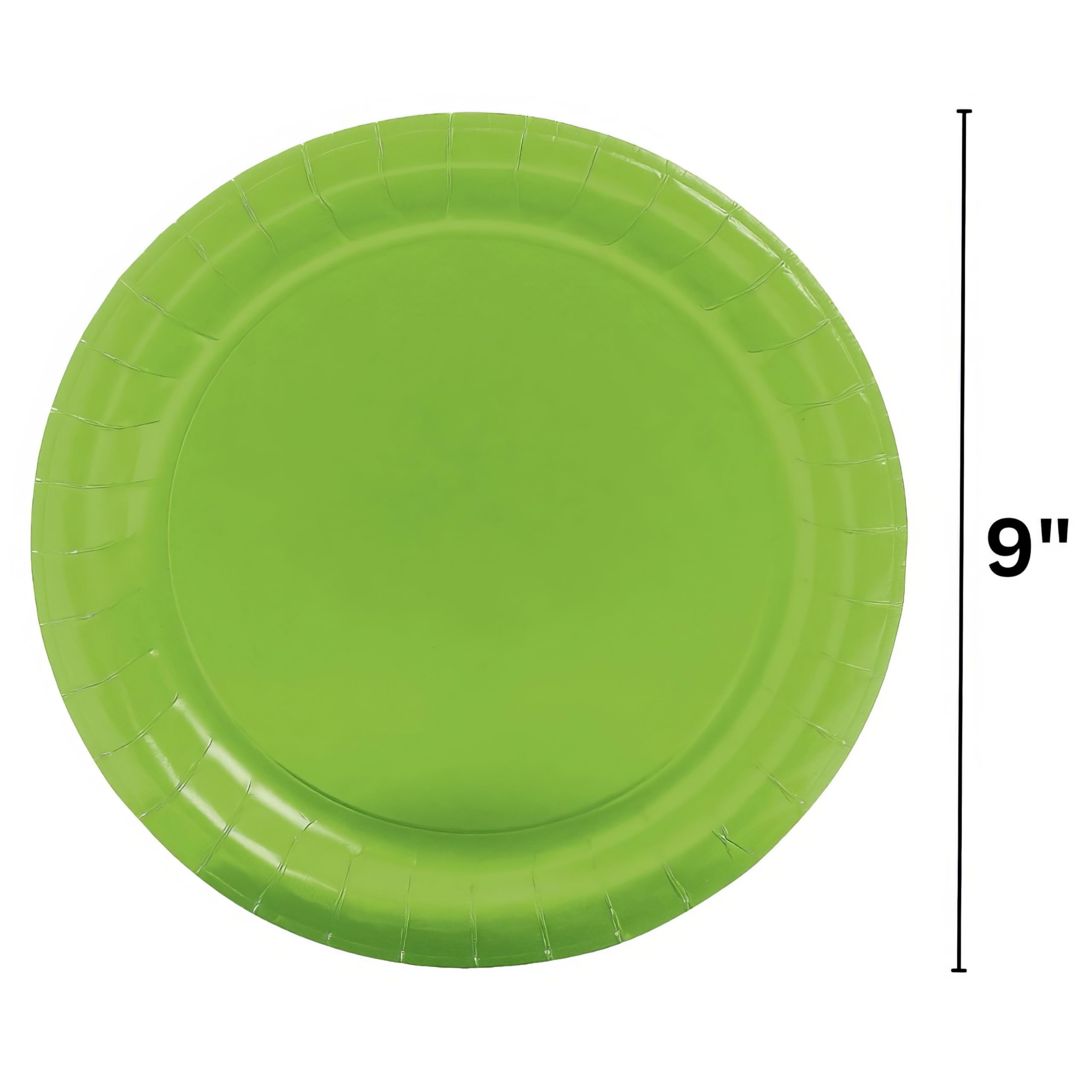 Fun Express Lime Green Disposable Paper Plates - 24 Pack for Dinner, Dessert, Parties, Birthdays, Weddings & Events | Eco-Friendly Tableware for Pink Themed Decor & Disco Parties