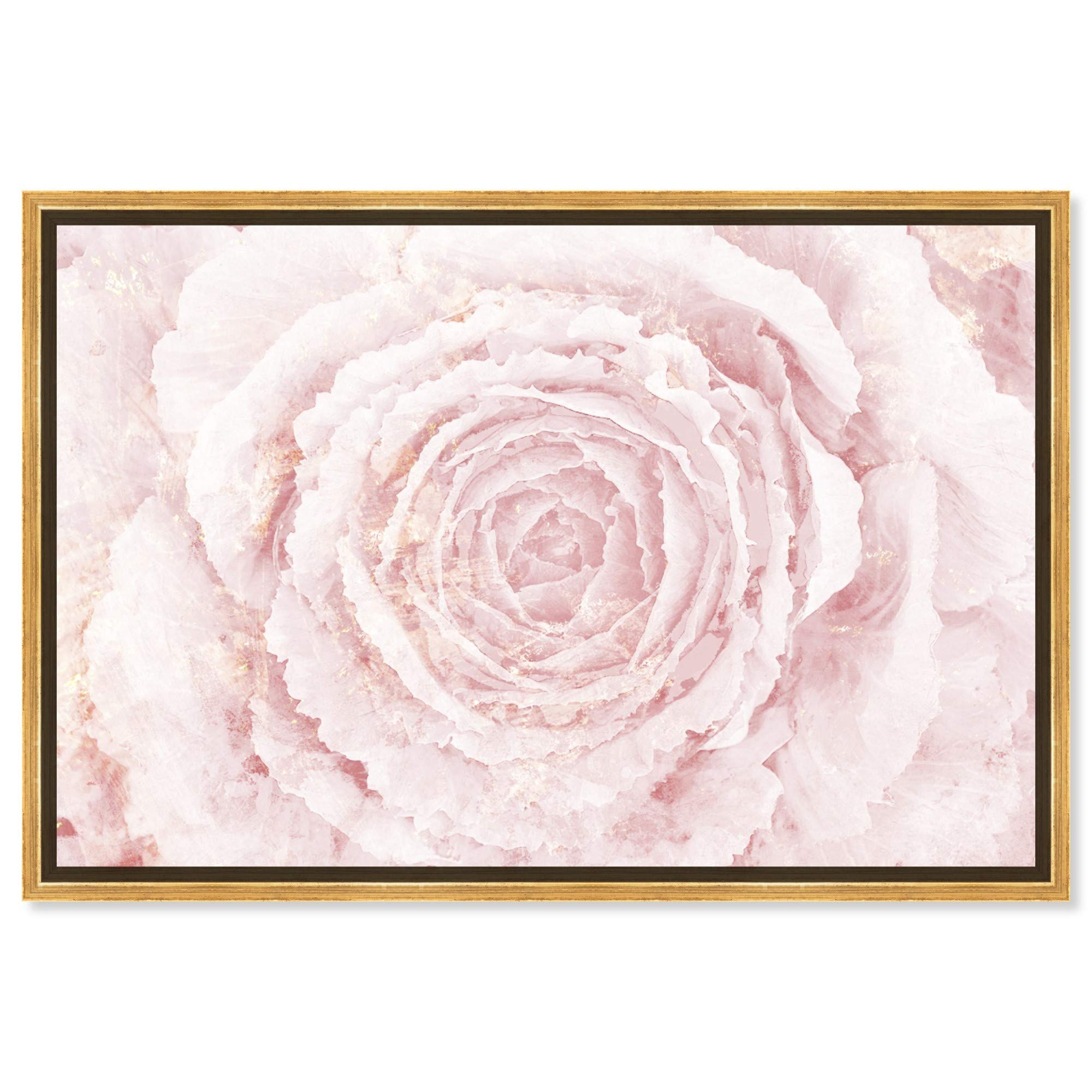 Blush Winter Flower Pink Floral Framed Wall Art Canvas Prints - Botanical Home Decor for Living Room, Bedroom & Office