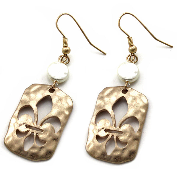 Fleur de Lis Earrings - Elegant French Lily Flower Dangle Earrings for Women | Perfect for Weddings, Parties, and Special Occasions