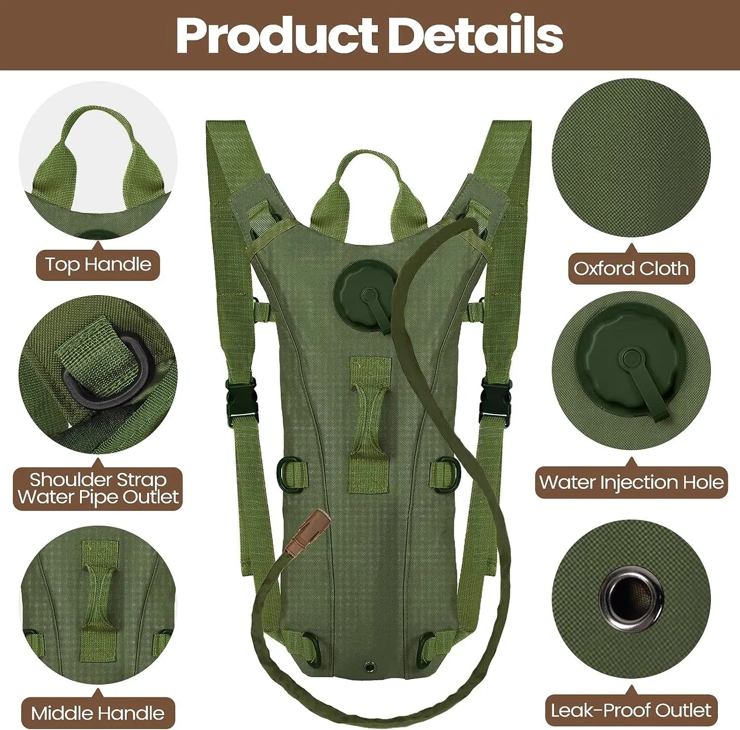 Tactical Hydration Backpack with 3L Water Bladder - Lightweight Military Rucksack for Hiking, Biking, Running, Climbing & Outdoor Adventures - Perfect for Camping, Travel and Sports Hydration