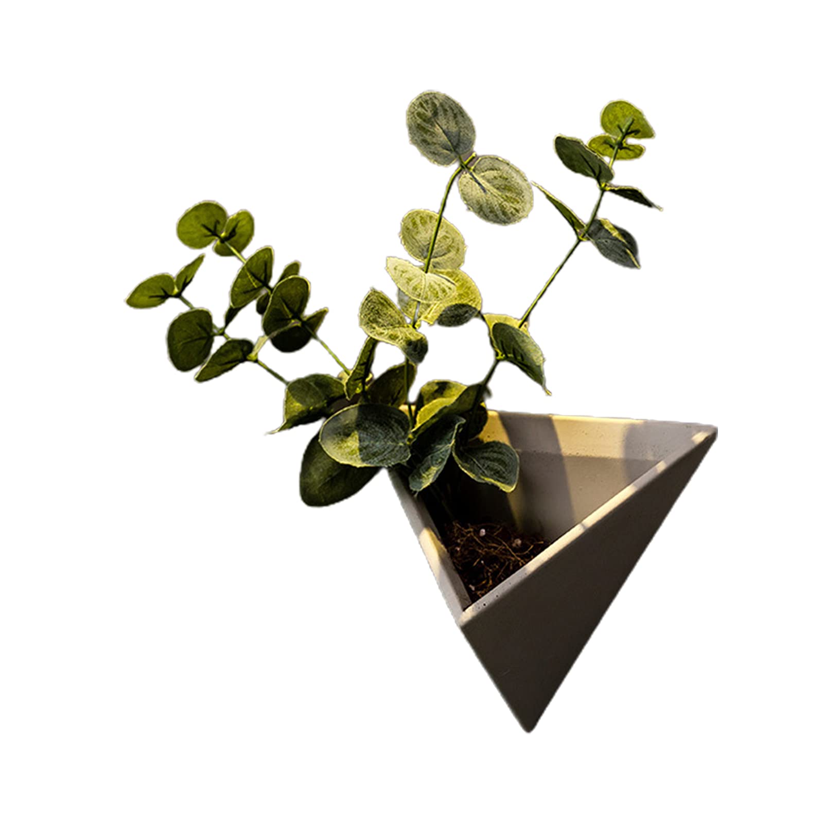 1 Set Retro Triangle Wall Hanging Planter Basket - Indoor/Outdoor Cement Flower Pot for Plants, Succulents & Home Decor - Perfect for Patio, Balcony, Living Room & Bedroom Decor