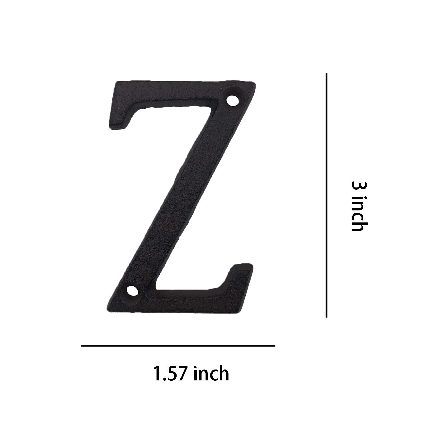 3 Inch Cast Iron House Letters - Durable Mailbox & Home Address Letter Z for Outdoor Decoration | Perfect for Mailboxes, Front Doors, and Garden Signs