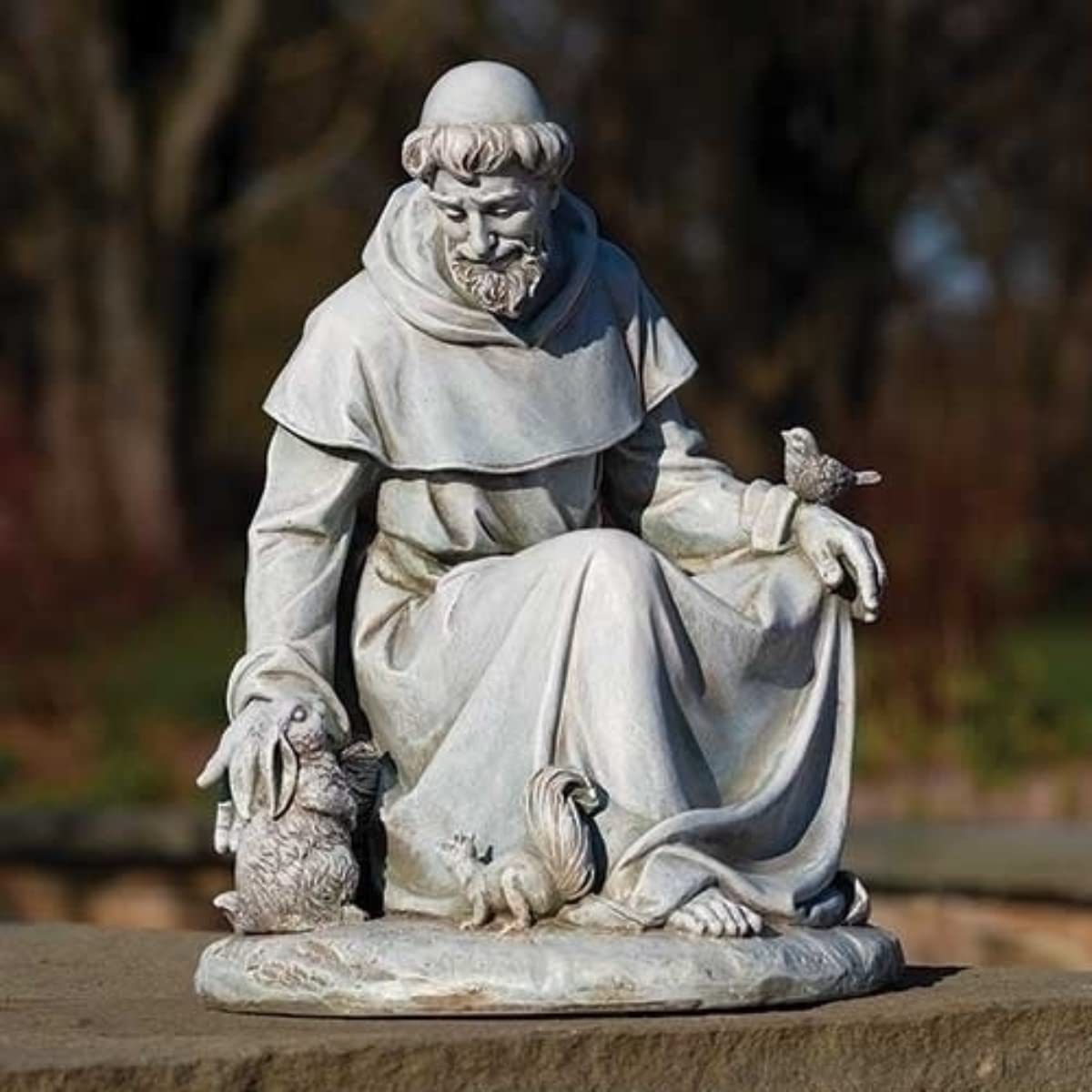 Joseph's Studio by Roman St Francis Statue Figurine - 16.73 Inch Tall Resin & Stone Religious Sculpture for Garden Sanctuary - Perfect Catholic Gift in Decorative Gift Box - Ideal for Home Altar, Outdoor Decor & Spiritual Meditation
