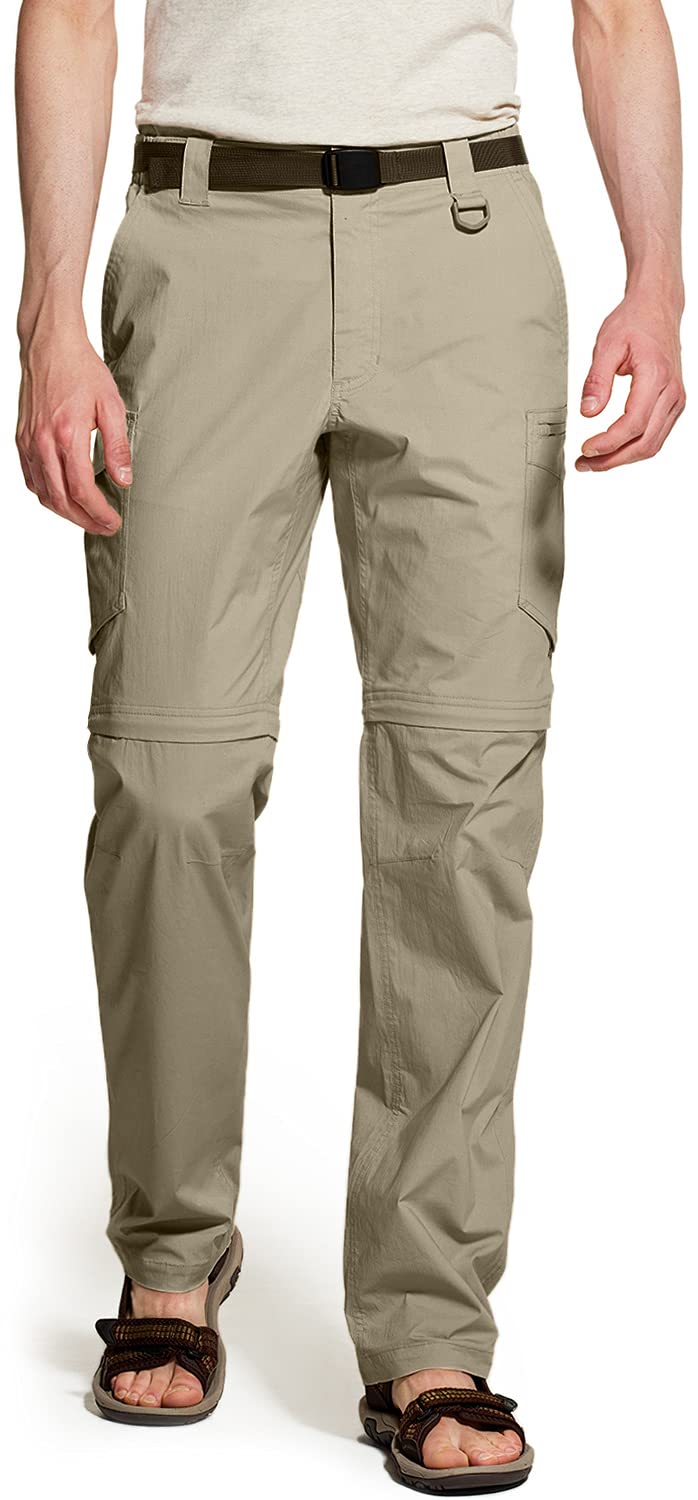 CQR Men's Convertible Cargo Pants - Water Resistant Hiking Pants with Zip-Off Legs | Lightweight Stretch UPF 50+ Outdoor Work Pants for Camping, Travel & Adventure Activities