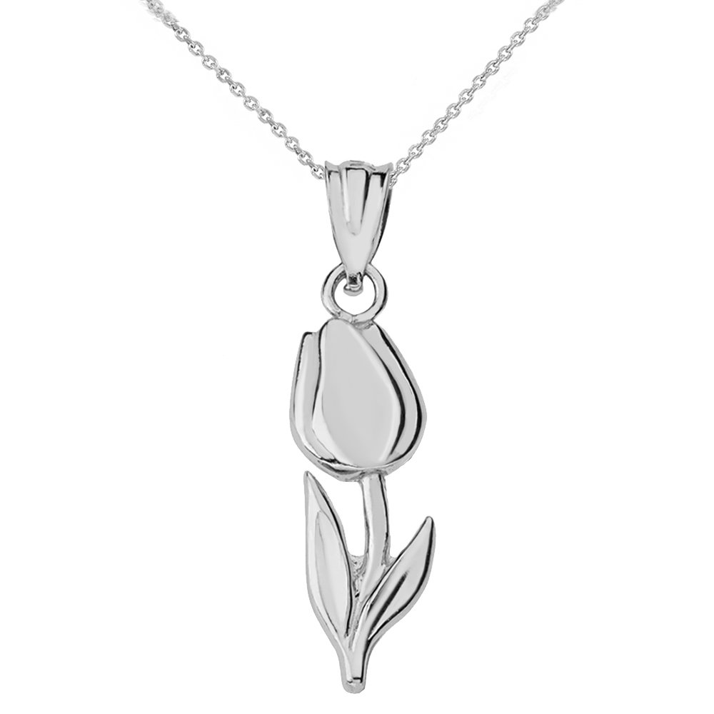 925 Sterling Silver Floral Tulip Flower Charm Pendant Necklace for Women - Elegant Dainty Jewelry Gift for Birthday, Anniversary & Valentine's Day | Perfect for Everyday Wear & Special Occasions