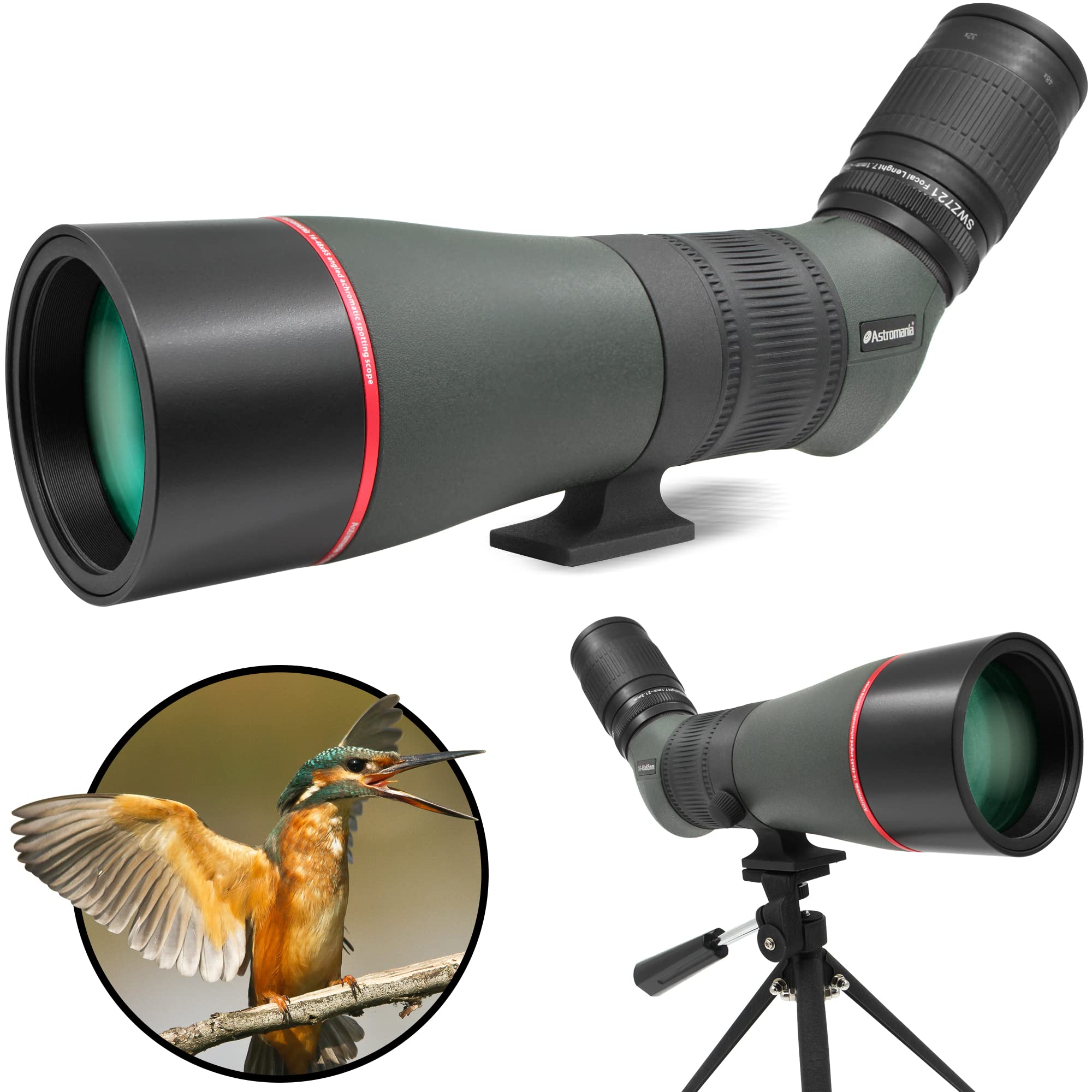 Astromania 16-48x65AE 45 Degree Angled Spotting Scope with Tripod & Carry Bag - High Power Zoom Telescope for Bird Watching, Hunting, Camping, Wildlife Observation & Scenic Viewing - Perfect for Outdoor Adventures & Travel