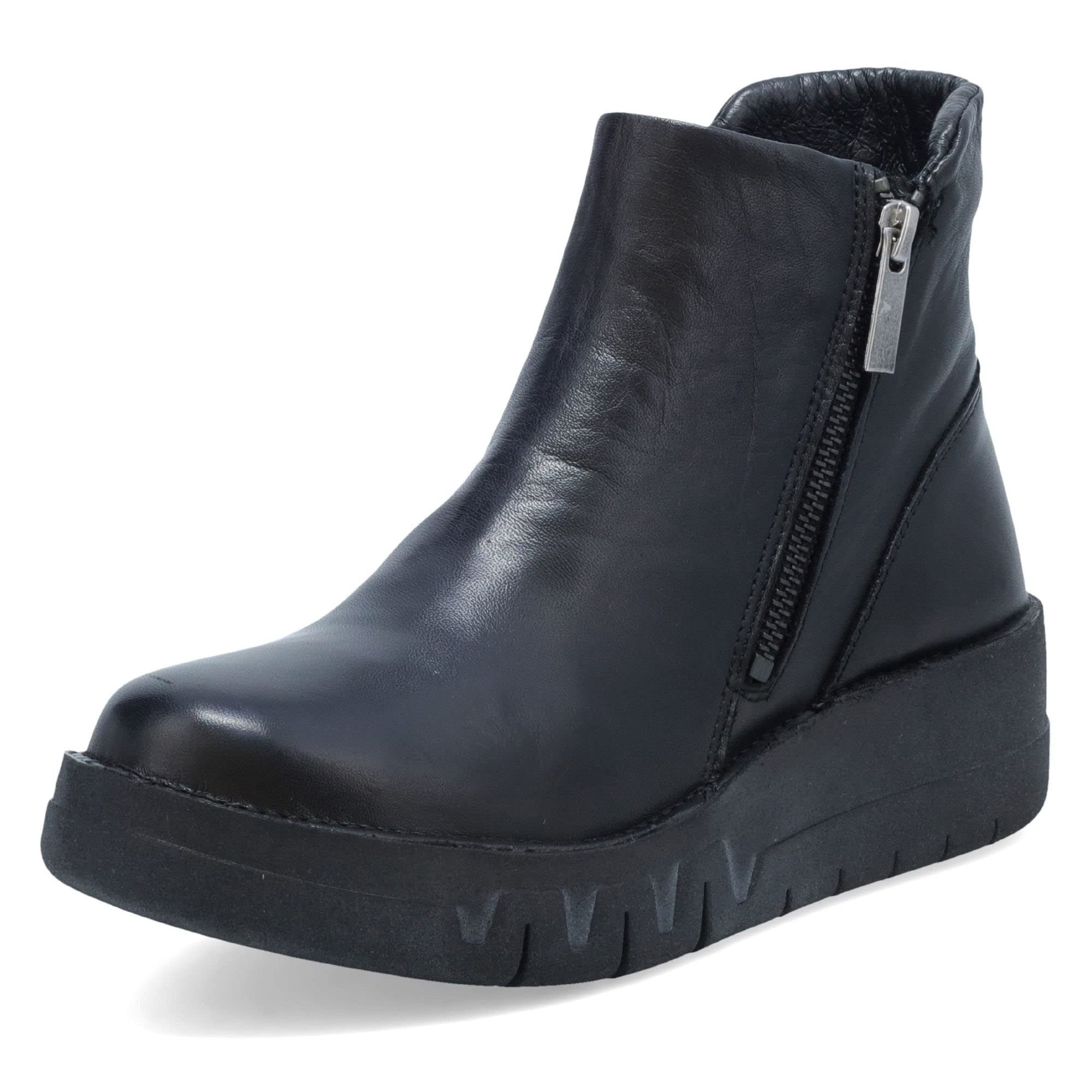 Miz Mooz Lass Women's Chunky Platform Boots with Side Zipper - Comfortable Ankle Booties for Women - Fashion Platform Heeled Shoes for Casual Outfits & Winter Wear