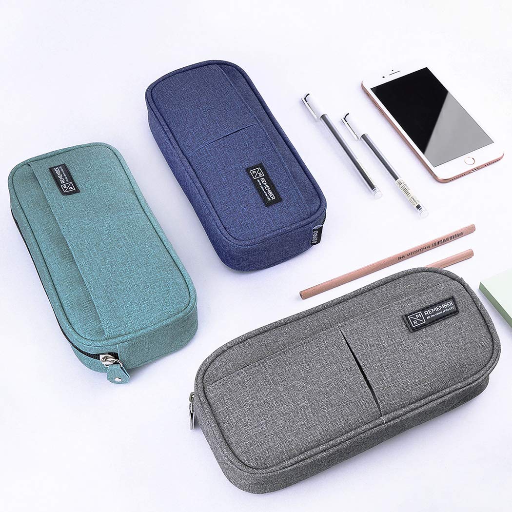 iSuperb Large Capacity Pencil Case with Double Zipper - Multi-Compartment Stationery Organizer for School, Office & Travel - Perfect Pouch for Pens, Makeup & Cosmetics (Women & Men) - Ideal for Students, Professionals & Daily Use