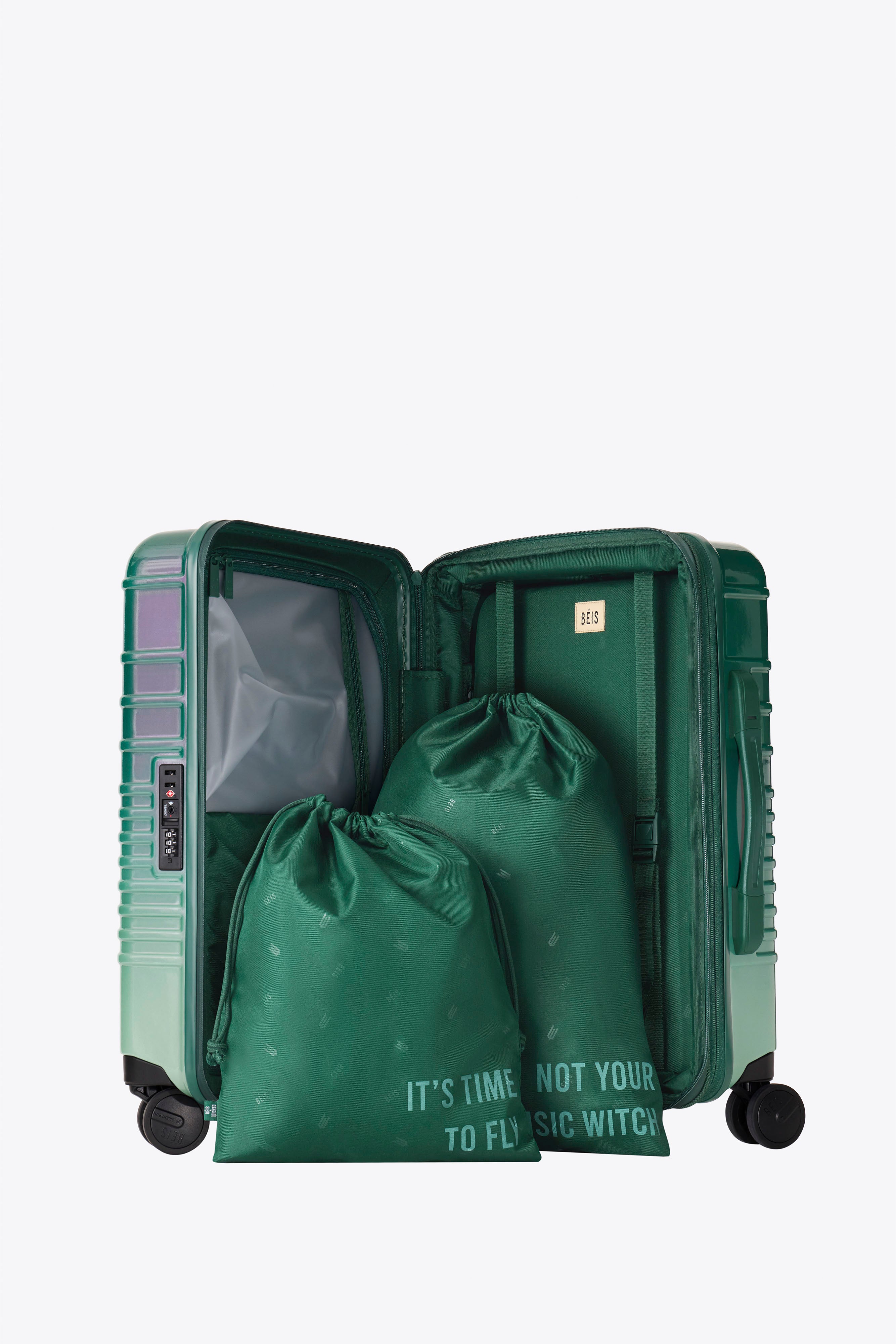 Wicked Green Carry On Roller Luggage - Lightweight & Durable Suitcase for Travel, Business Trips & Weekend Getaways