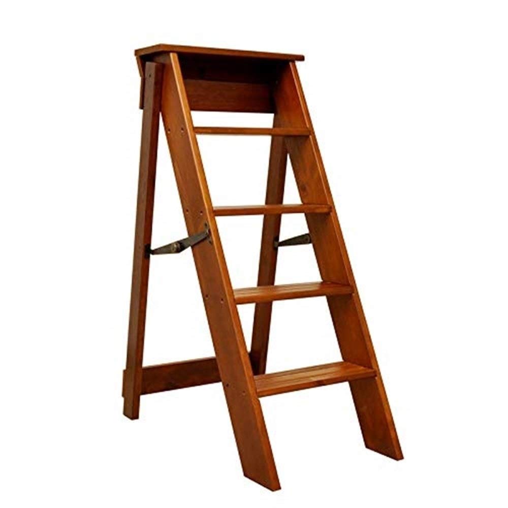 ZOUTYI Foldable Wooden Step Stool - Multifunctional Ladder Chair for Dining, Home Decor, Flower Stand - 38.6x15 Inches (Perfect for Kitchen, Bathroom & Indoor Use)