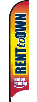 Feather Flag Banner - Custom Advertising Flags for Rent or Purchase | Perfect for Outdoor Events, Grand Openings & Business Promotions