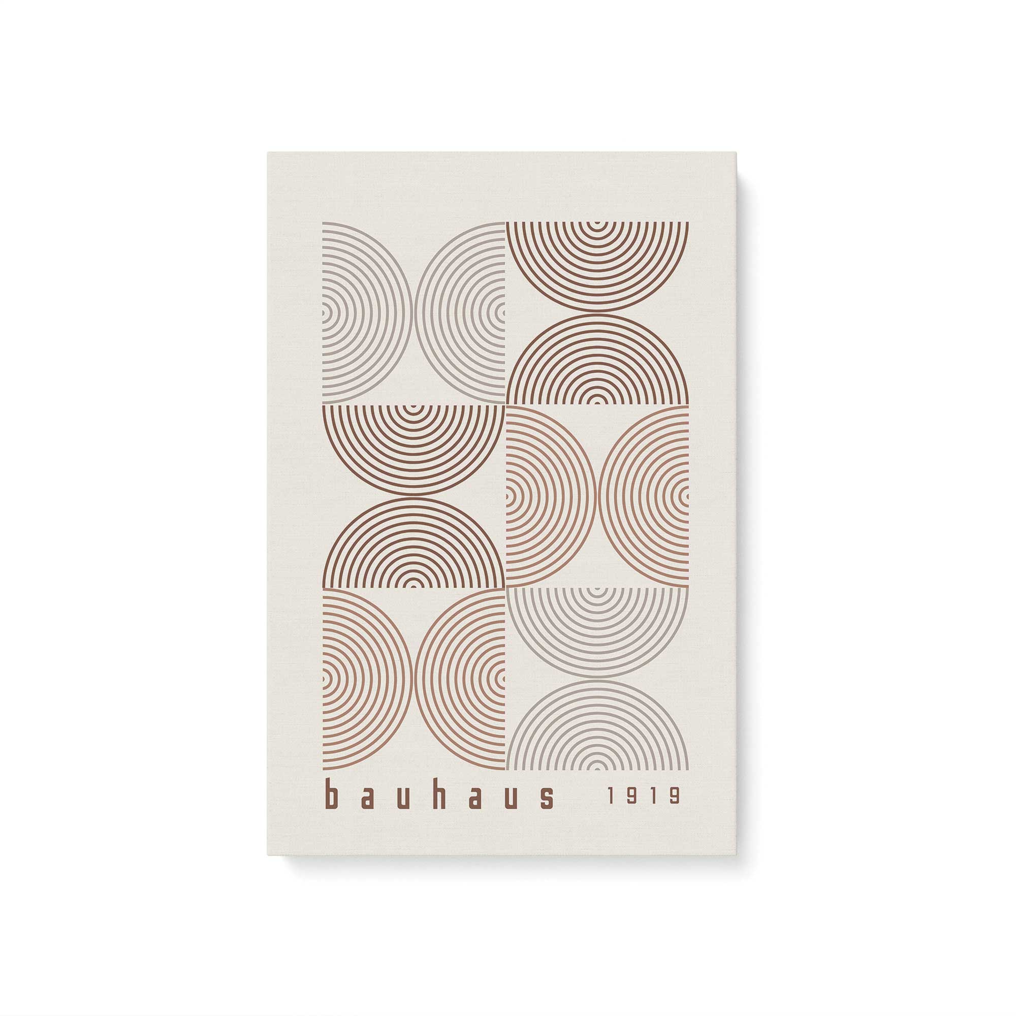 Bauhaus Flow and Composition in Brown I - Set of 2 Canvas Wall Art Prints | Modern Abstract Decor for Living Room, Bedroom & Office