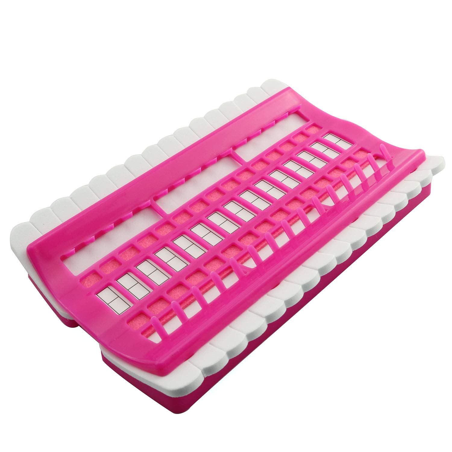 NX Garden 30-Slot Pink Embroidery Floss Organizer - Cross Stitch Thread Holder with Row Line Design | Perfect for Needlework, DIY Crafts & Sewing Projects