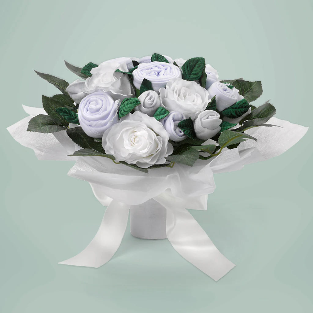 Luxury Rose Baby Clothes Bouquet - Premium Newborn Gift Set for Baby Showers, Christening & Photography - SKU: LBG1047