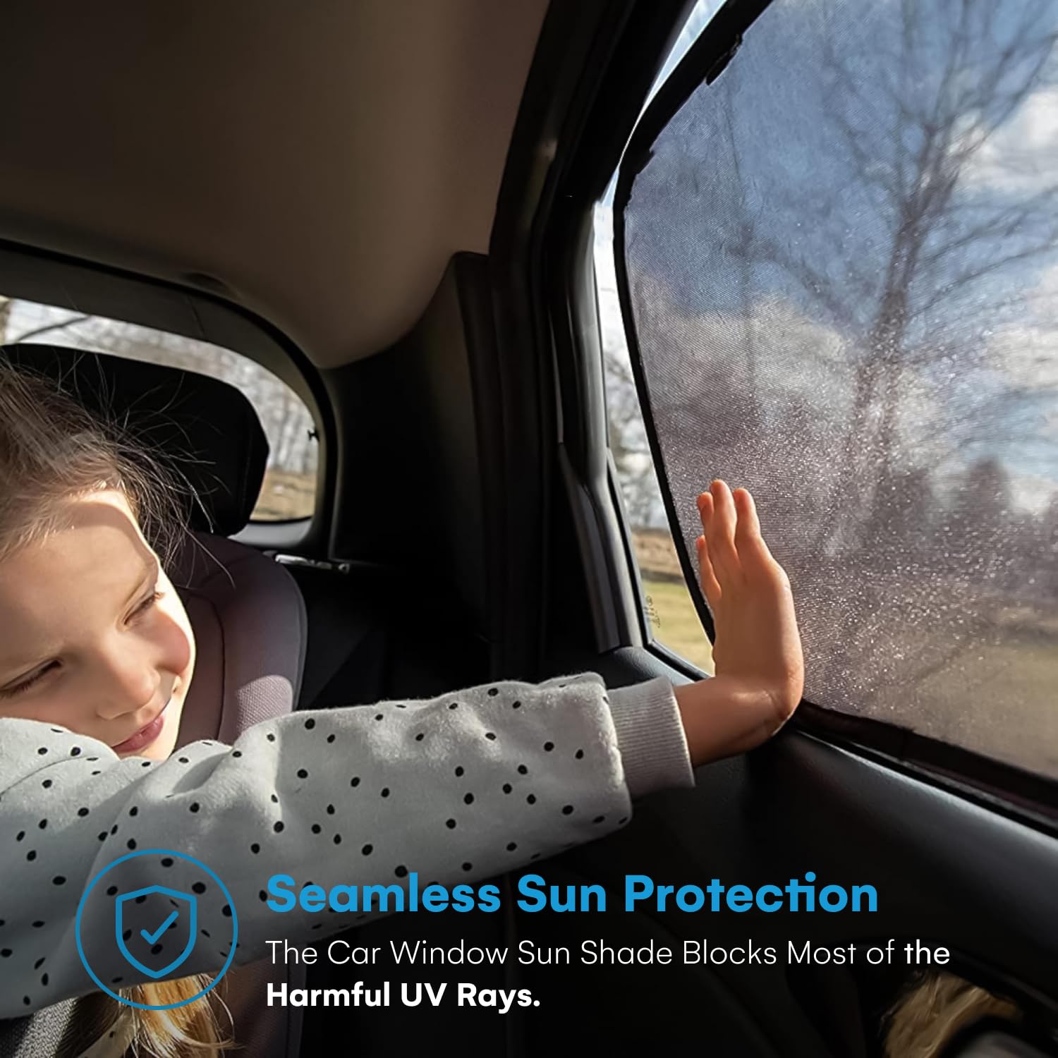 Enovoe 2 Pack Baby Car Window Shade - UV Protection & Breathable Mesh Sun Blocker for Child Safety - XL 25
