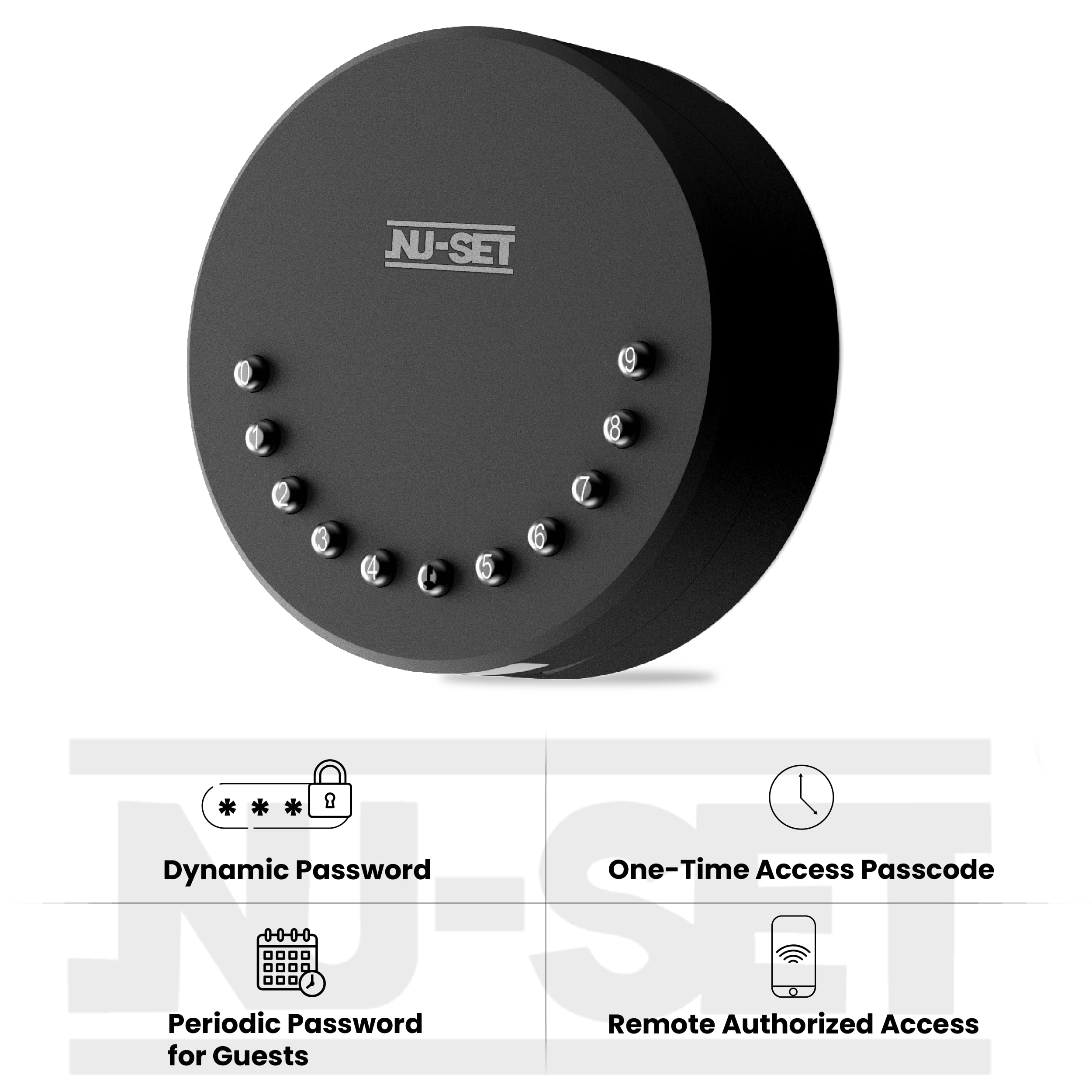 NU-SET Smart-Box Series Electronic Combination Lock - Wall Mount Key Safe with Digital Keypad | Secure Key Sharing Solution for Home, Office & Commercial Use | Weatherproof Key Storage Box for Airbnb Hosts, Realtors & Property Managers (Black)
