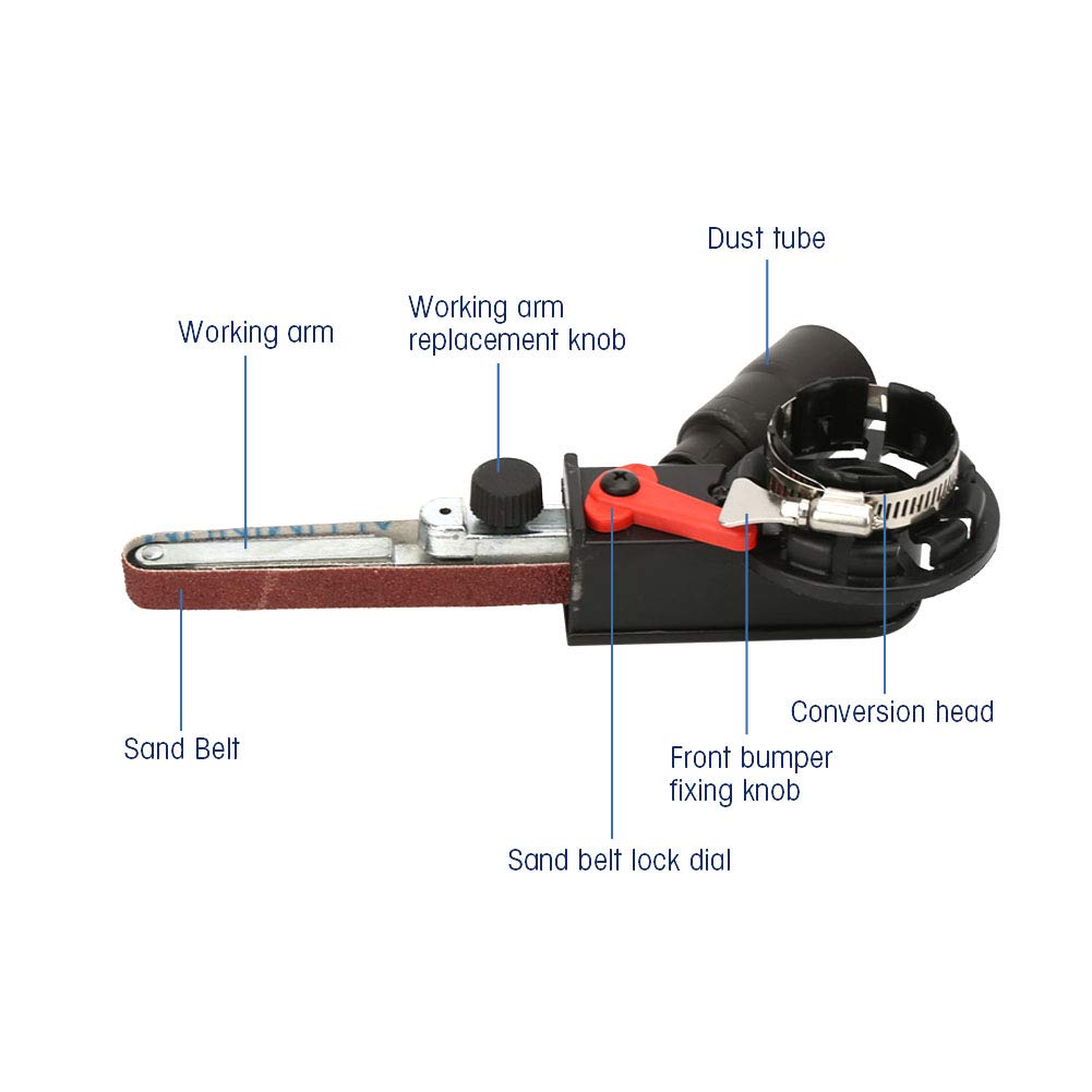 15mm x 452mm Electric Angle Grinder Belt Sander - M10 Adapter for Blade Sharpening & Scissor Grinding | Perfect for Metalworking, Wood Sanding & DIY Projects