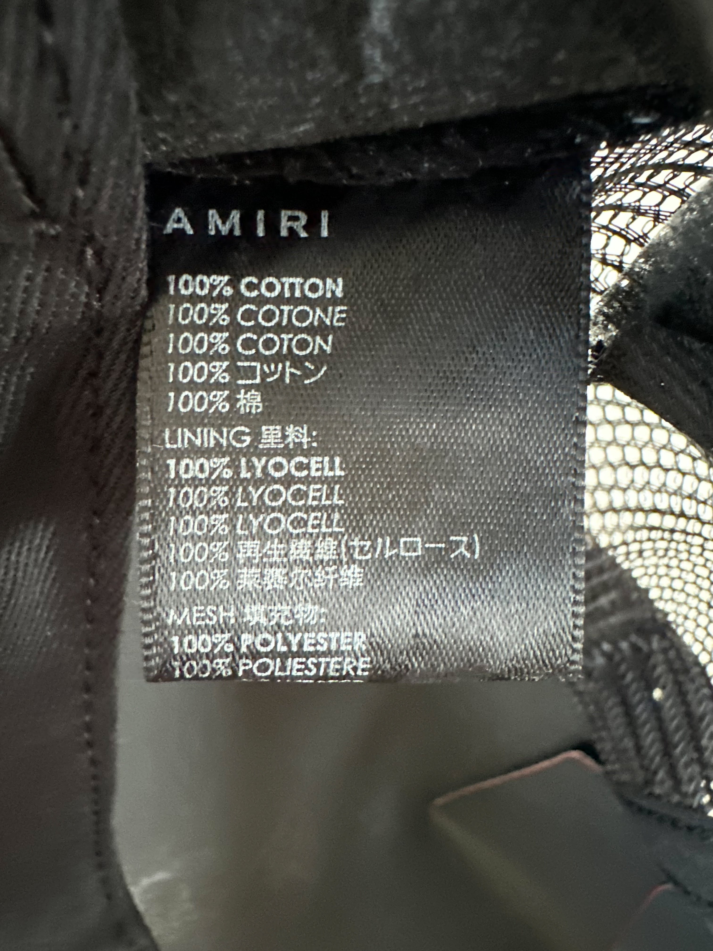 Amiri Black & White Rabbit Core Logo Trucker Hat - Stylish Snapback Cap for Men & Women - Perfect for Streetwear, Casual Outfits & Outdoor Adventures