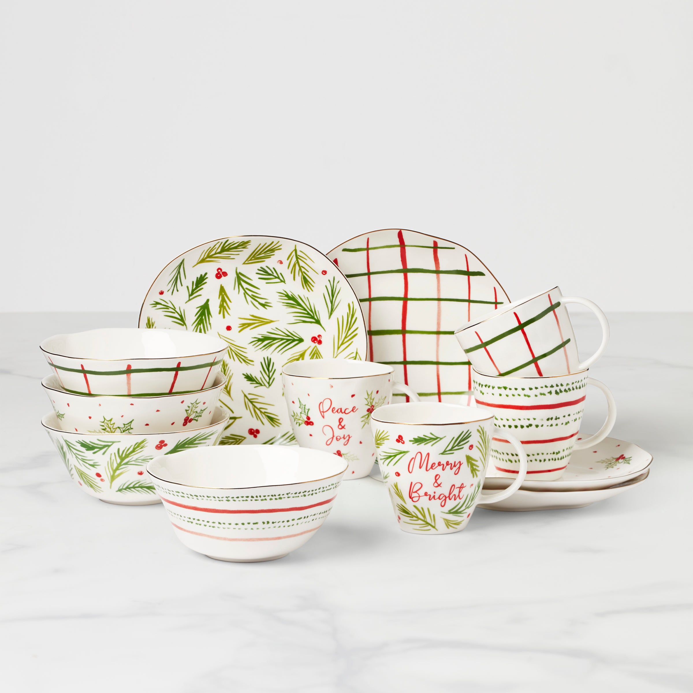Bayberry 12-Piece Dessert Plate Set - Elegant Porcelain Dinnerware for Parties, Tea Time & Home Decor