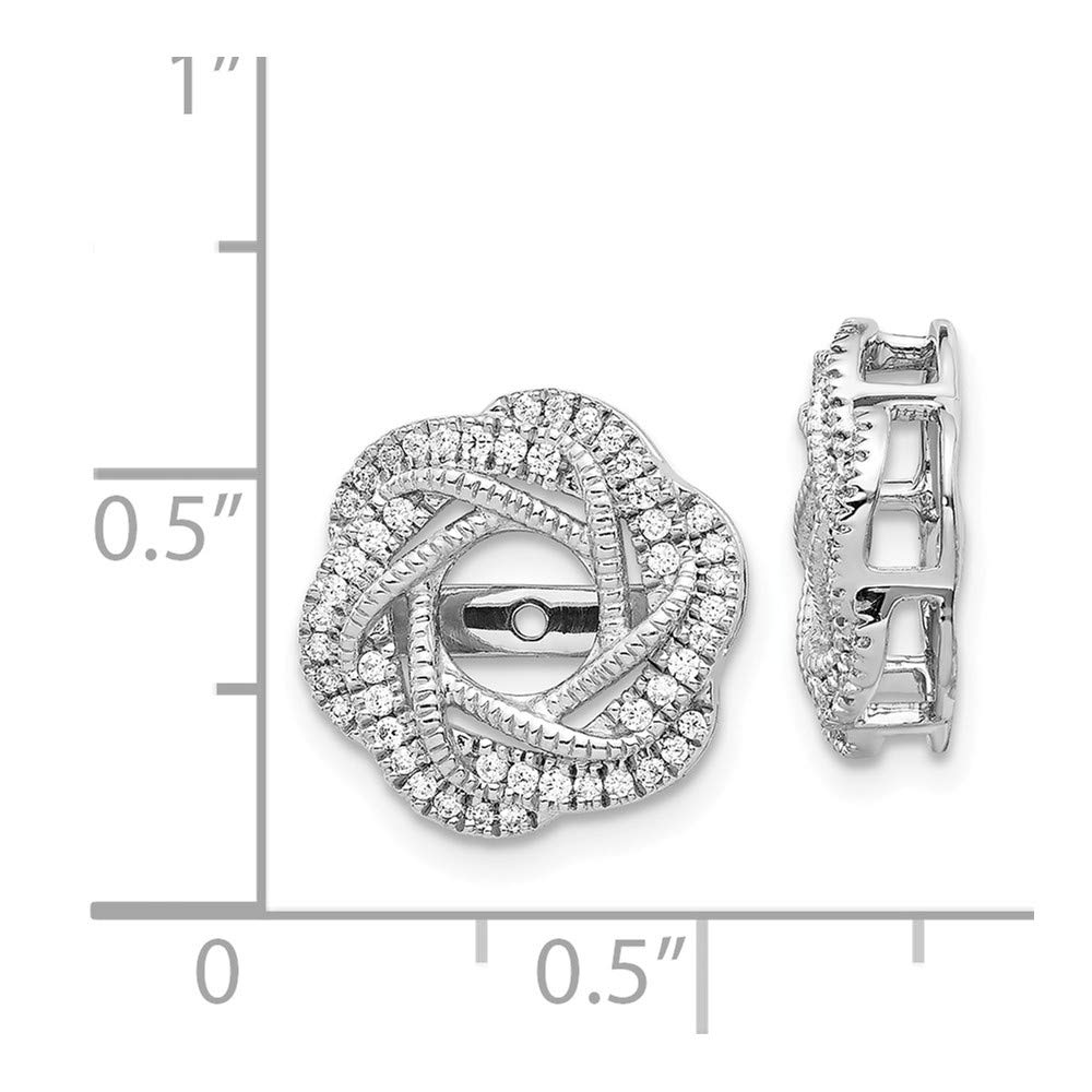 14K White Gold Diamond Jacket Earrings for Women - Elegant Stud Earrings for Daily Wear & Special Occasions
