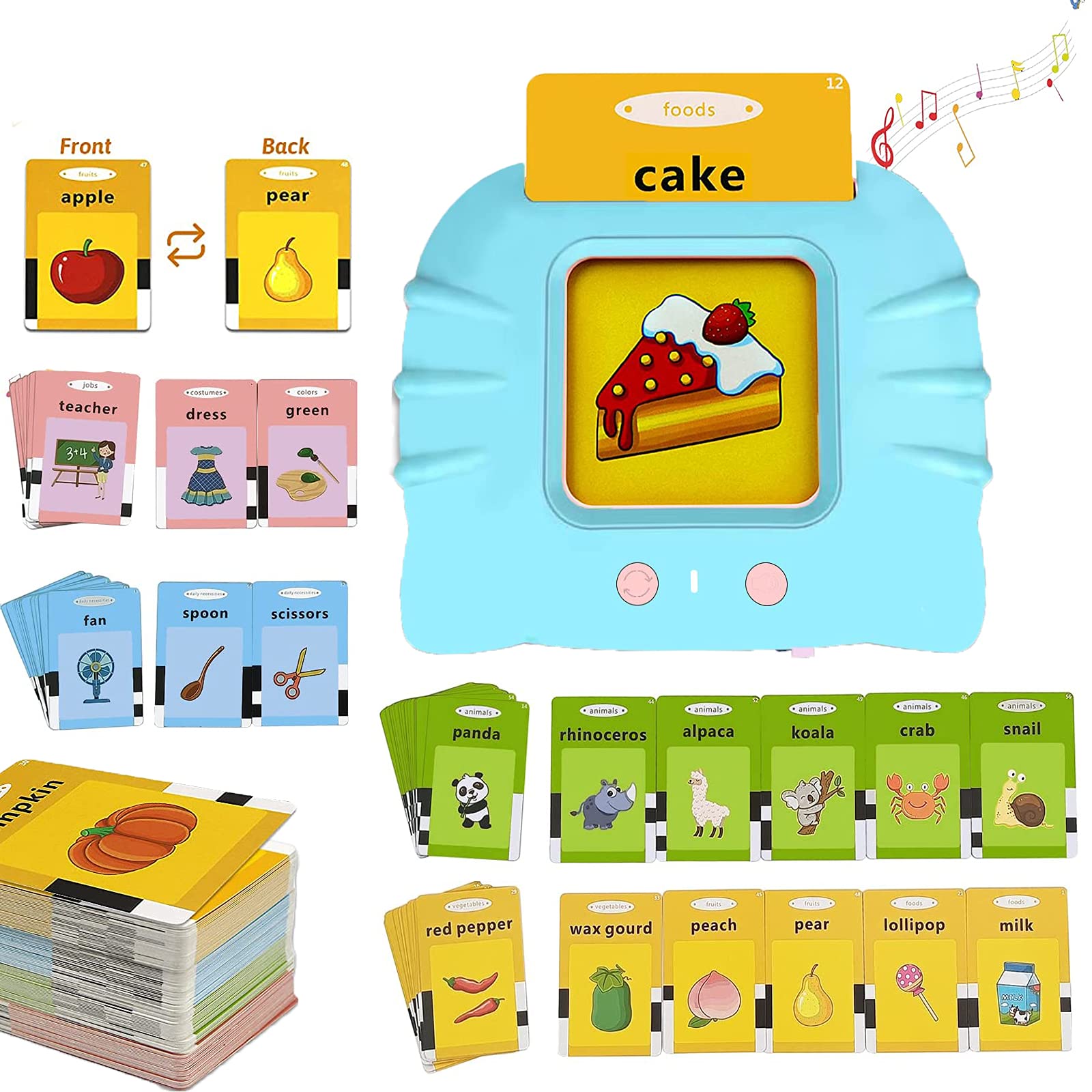 WONFAST 112PCS Educational Flash Cards for Toddlers - Preschool Learning Toy for Boys & Girls | Birthday & Christmas Gifts | Home & Classroom Use