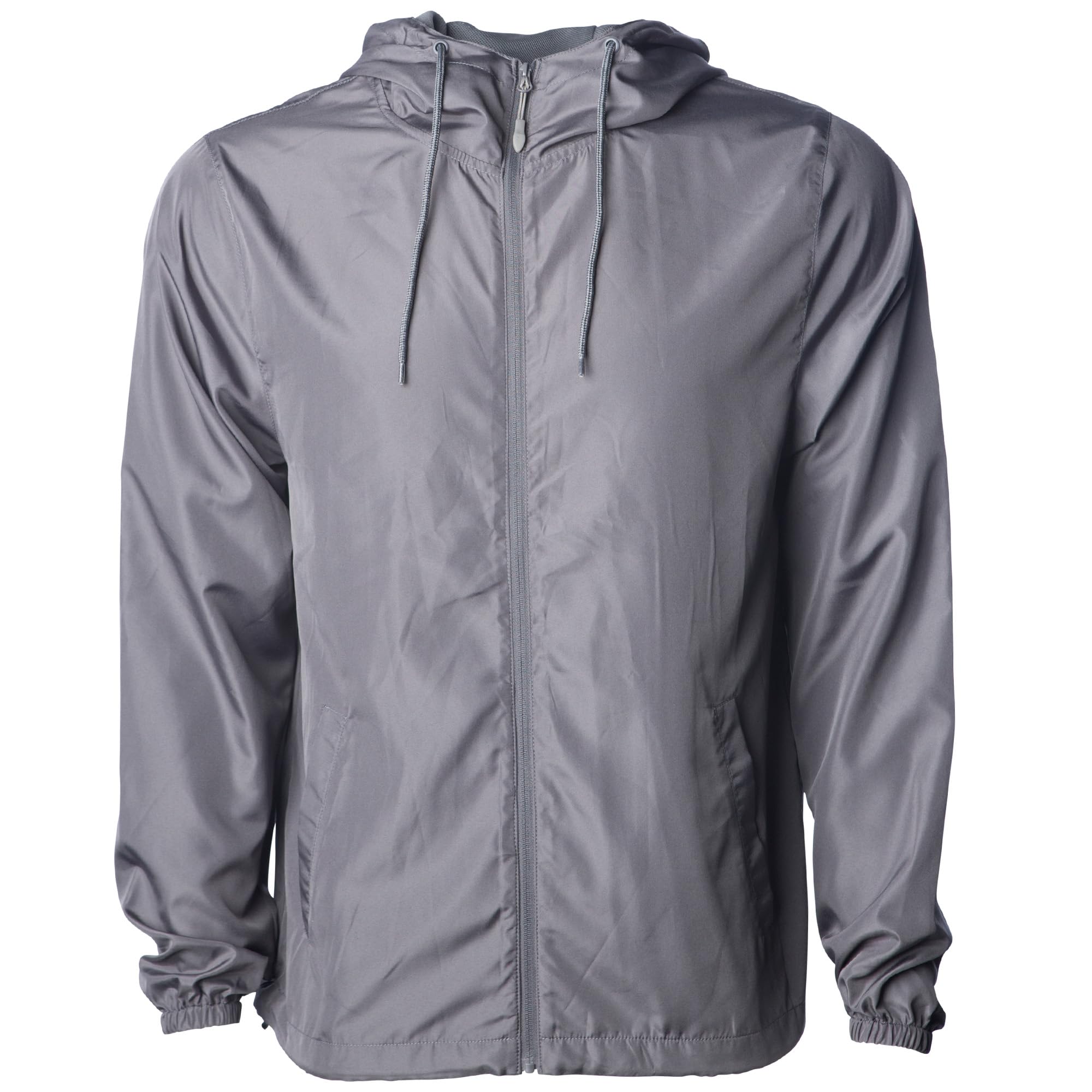 Global Blank Men's Lightweight Water-Resistant Windbreaker Jacket - Perfect for Outdoor Activities, Hiking, Running & Travel