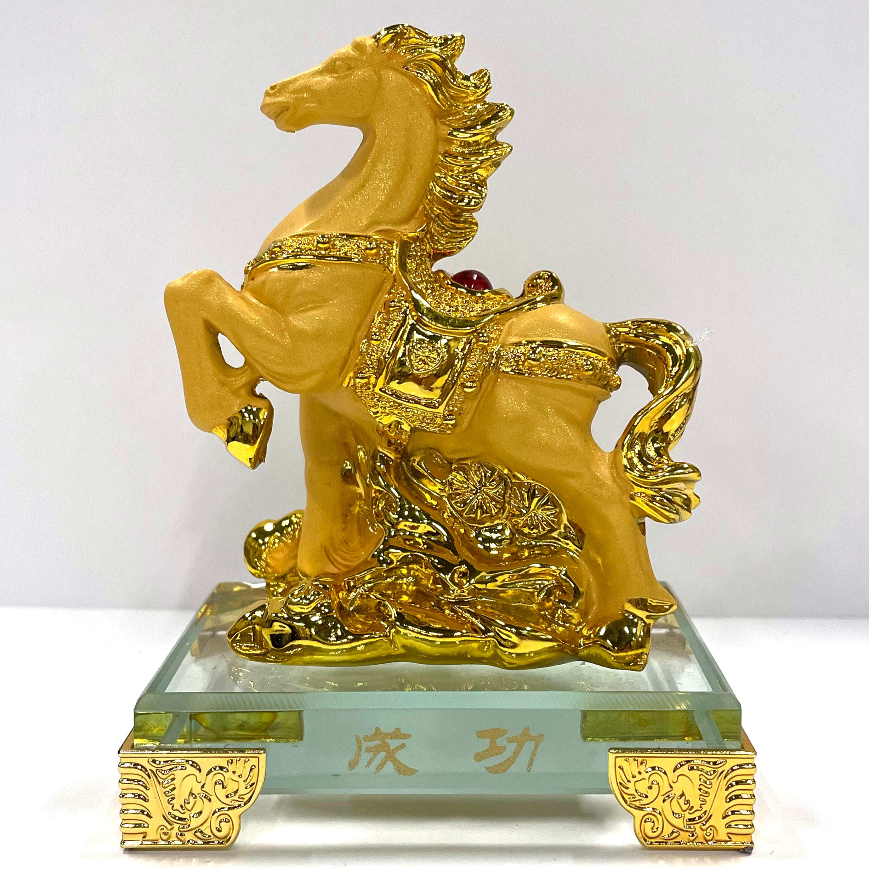 Chinese New Year Zodiac Glass Figurine - Year of the Horse Collectible Art Piece | Home Decor, Office Display & Festive Gift for Lunar New Year Celebrations