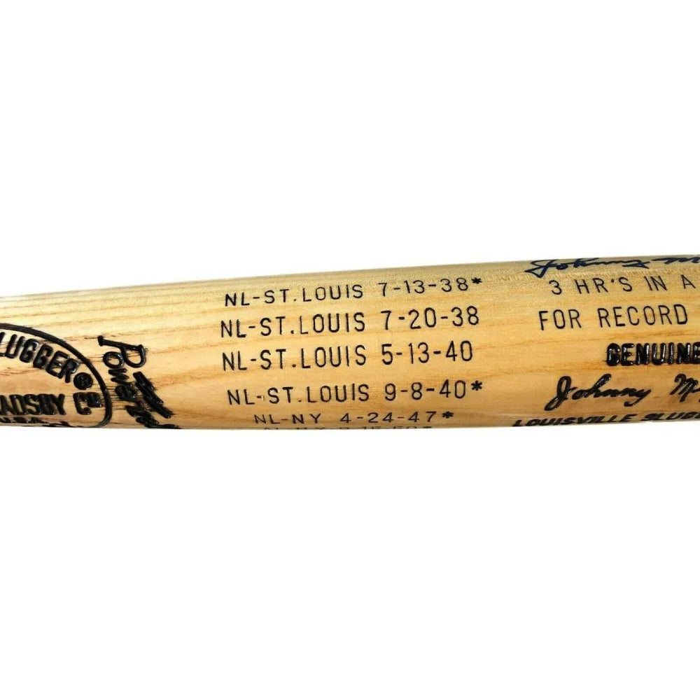 Johnny Mize Autographed St. Louis Cardinals Baseball Bat with Home Run Stat & COA - Limited Edition #D/100 - Perfect for Sports Memorabilia Collectors and Cardinals Fans Display