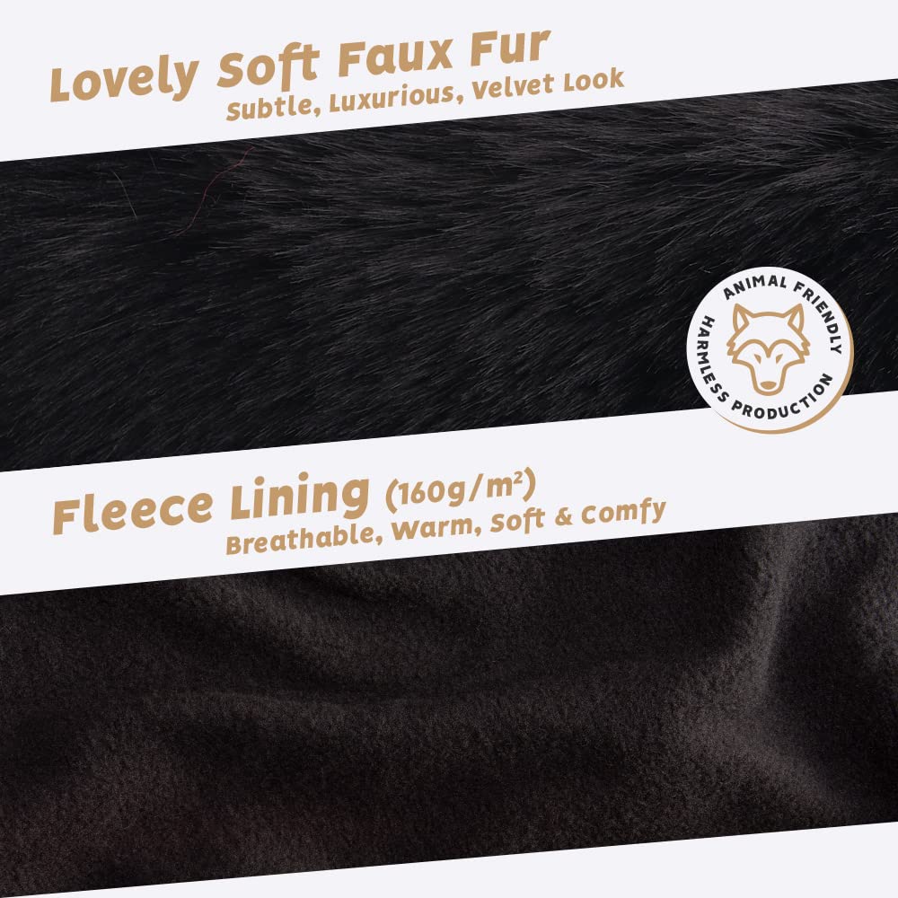 Soft Velvet Faux Fur Ear Warmer Headband for Women - Winter Warm Fleece Lined Head Wrap for Cold Weather - Perfect for Skiing, Snowboarding & Outdoor Activities