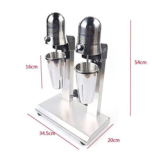 Commercial & Home Use 560W Double Head Electric Milkshake Mixer - Stainless Steel Adjustable Speed Drink Shaker for Smoothies, Shakes & Beverages - Perfect for Restaurants, Cafes, Bars & Home Kitchens