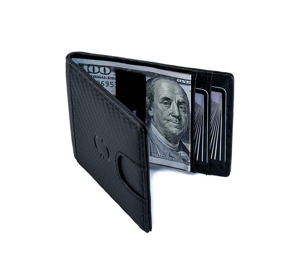 Slim Carbon Fiber Money Clip Wallet for Men - RFID Blocking & Lightweight Design - Perfect for Everyday Carry, Travel, and Business Use