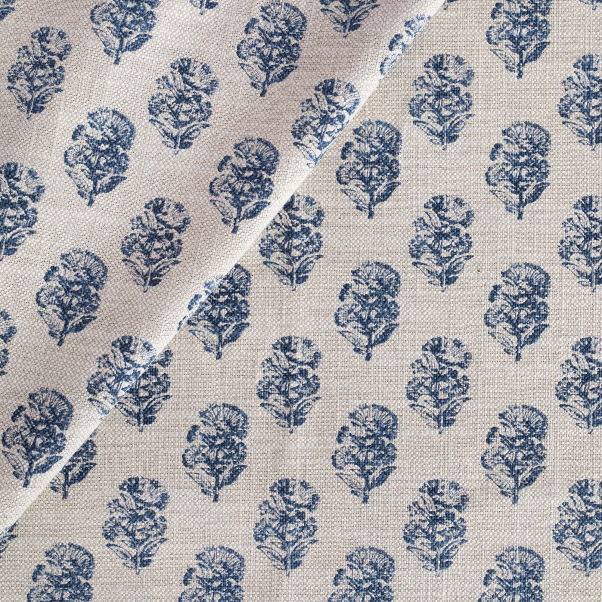 Zola Handmade Block Print Fabric - 100% Cotton Indigo Blue Textile for Quilting, Dresses & Home Decor | Perfect for Boho Chic & DIY Craft Projects