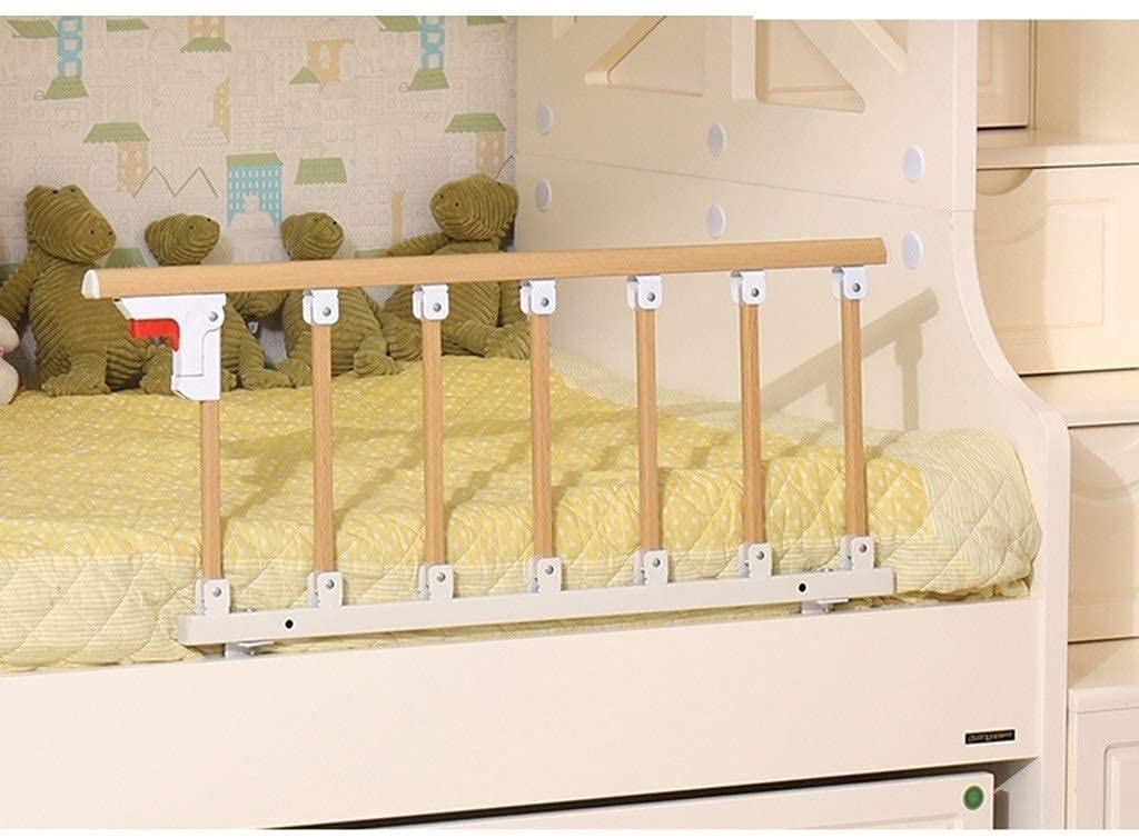 Elderly Bed Rails Assist Handle - Folding Safety Bed Rail for Adults - Non-Slip Metal Frame with Wood Grain Finish (103x40cm, Yellow) - Ideal for Home Care, Hospital Use & Fall Prevention