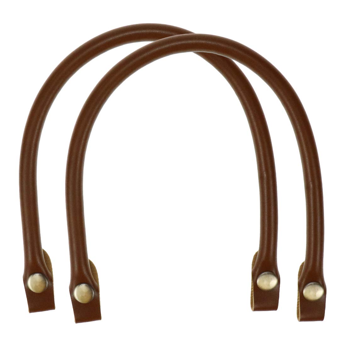 Semetall 2-Pack 0.5 Inch Wide 15.7 Inch PU Leather Replacement Handbag Straps - Brown Purse Handles for Women's Bags | Durable Shoulder Strap for Tote, Satchel & Crossbody Bags