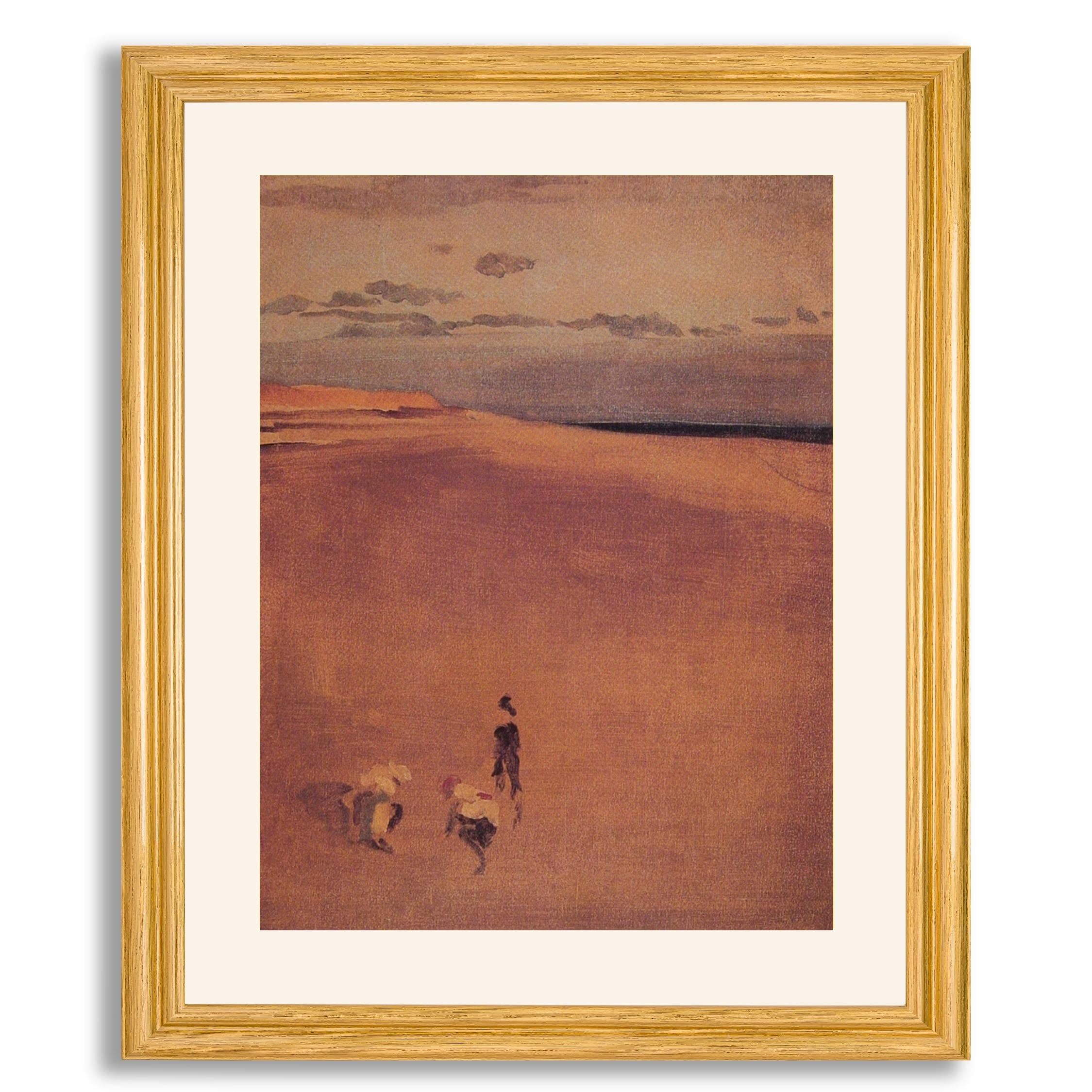 The Beach at Selsey Bill by James Abbott Whistler - Framed Art Print, Fine Art Reproduction in Wood Frame - Wall Decor for Living Room, Office & Gifts
