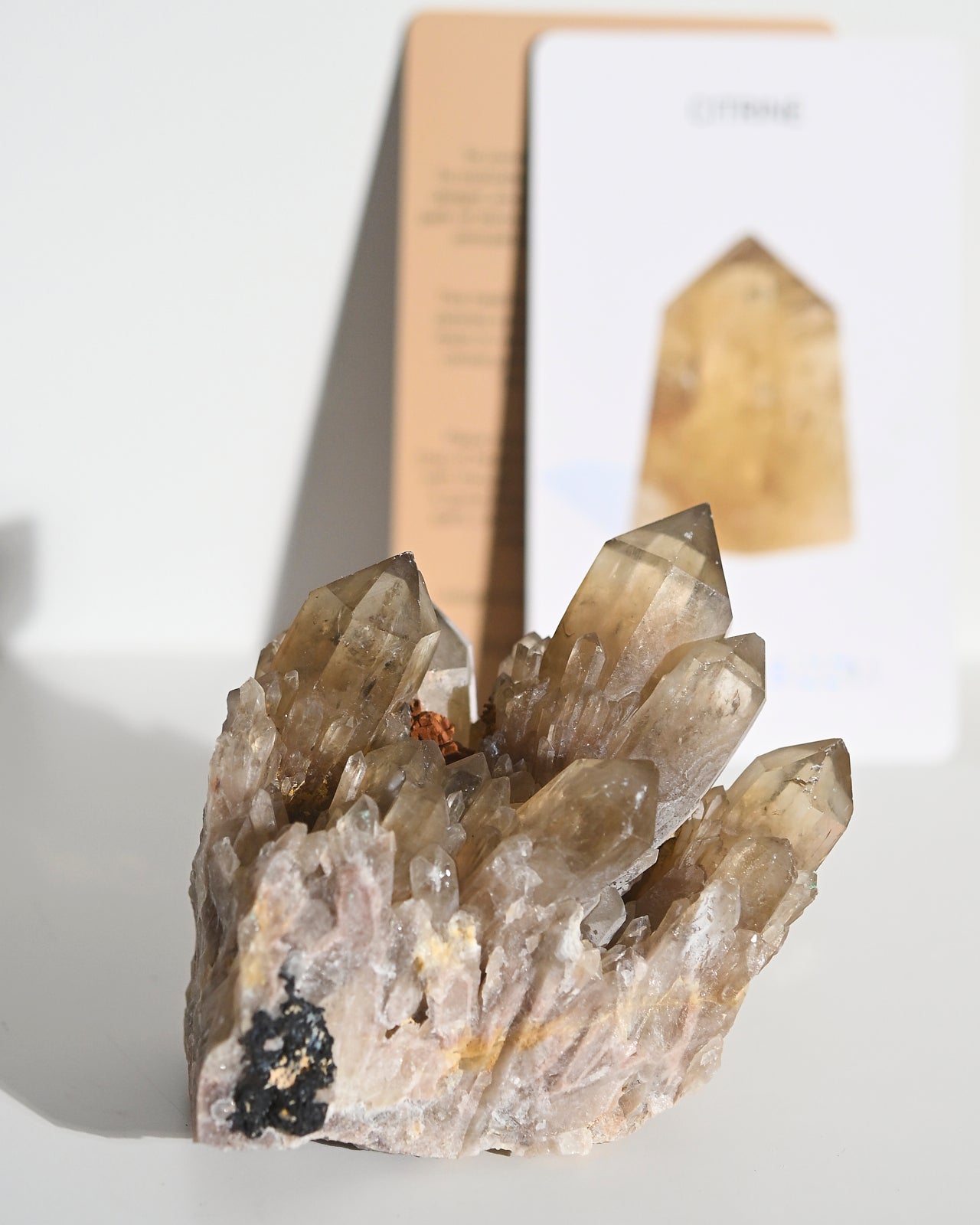 Natural Elestial Citrine Crystal Cluster - 1lb Raw Healing Stone for Meditation, Reiki, and Home Decor