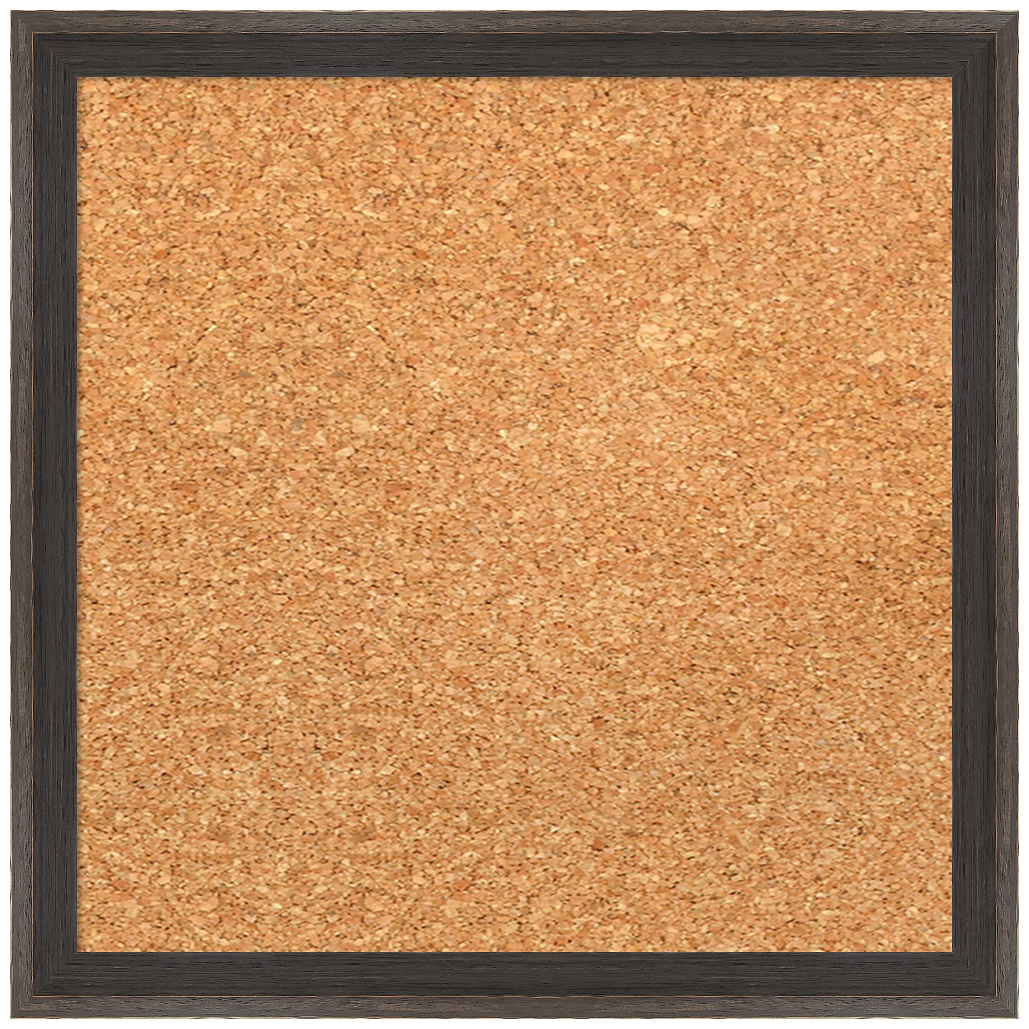 Amanti Art 13x13 Inch Natural Cork Board with Brown Frame - X-Small Wall Pinboard for Vision Board, Office Decor & Home Organization - Perfect for Displaying Photos, Notes & Memos in Home Office, Dorm or Workspace