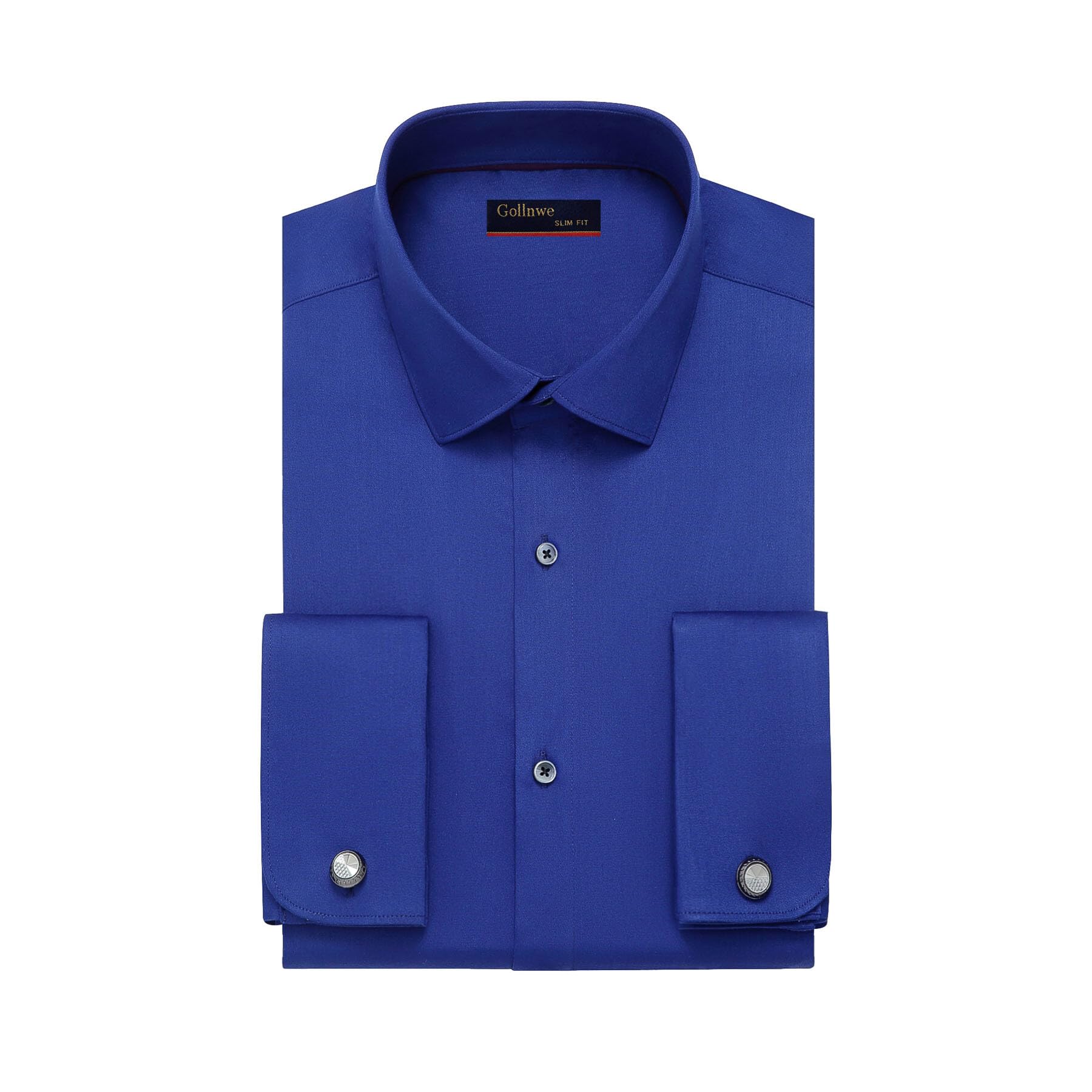 Premium Slim Fit French Cuff Dress Shirt for Men | Spread Collar Formal Shirt with Metal Cufflinks | Perfect for Business Meetings, Weddings & Special Occasions
