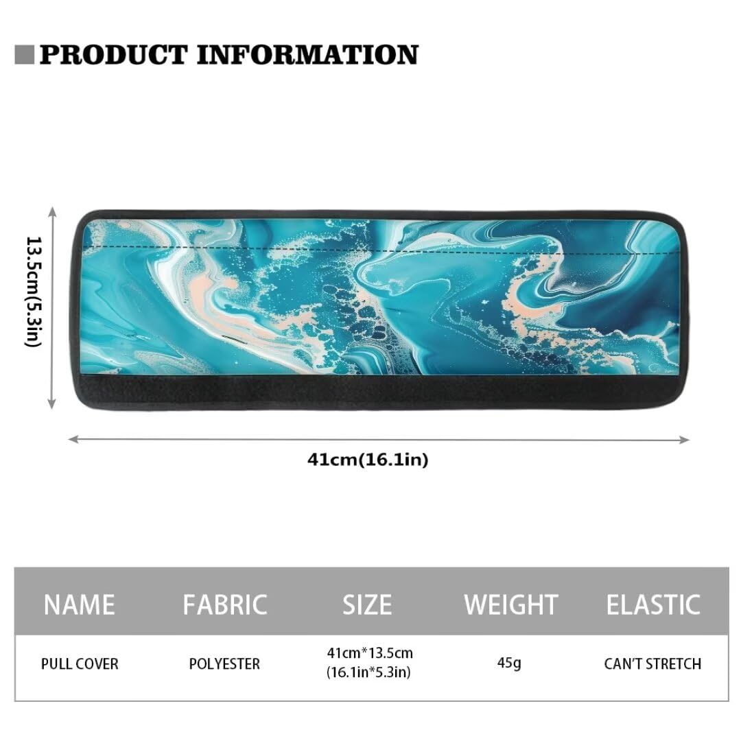 Aqua Marble Print Refrigerator Door Handle Covers - Anti-Skid Kitchen Appliance Protectors for Fridge & Oven - Fingerprint Resistant Decor Gloves (Perfect for Modern Kitchens & Home Organization)