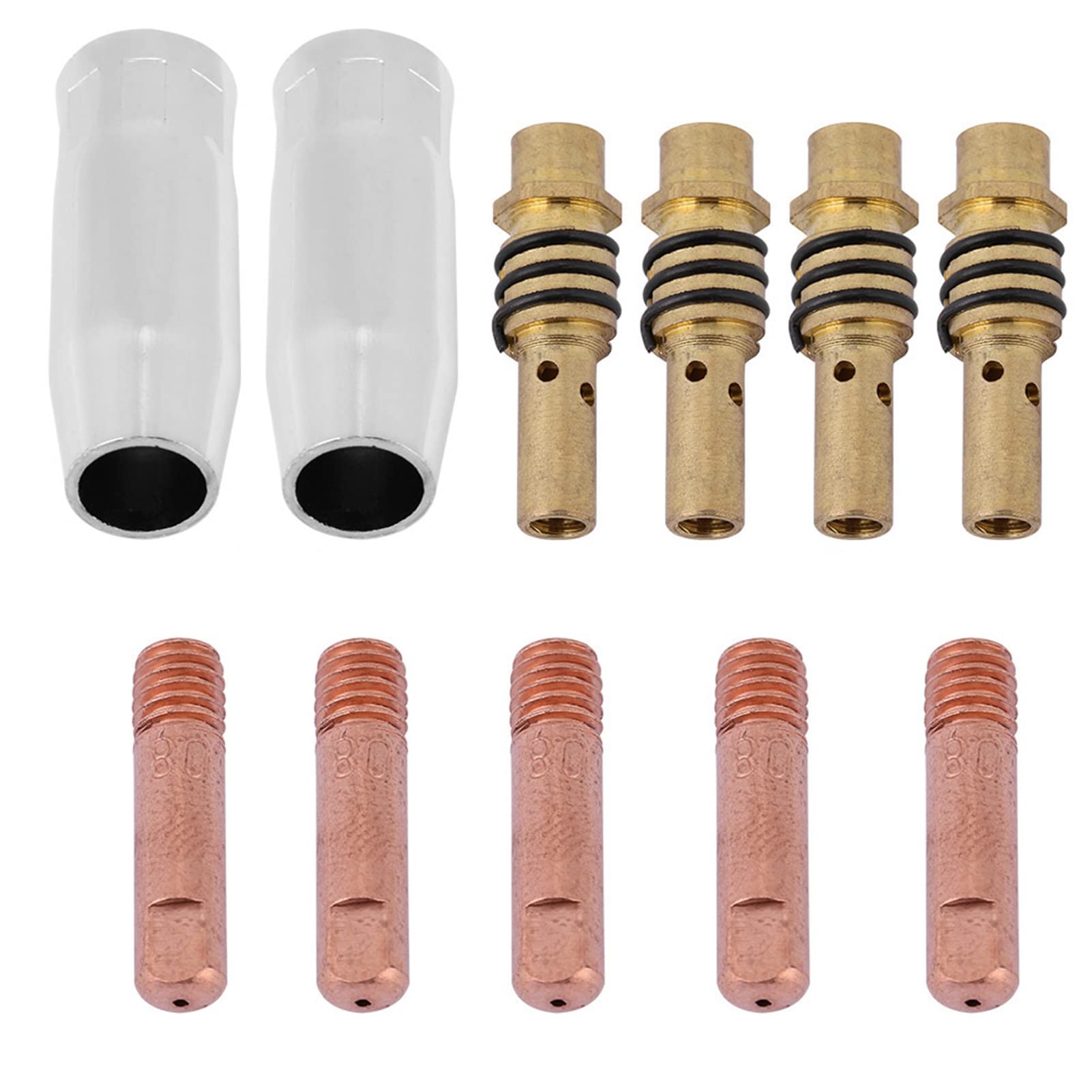 11PCS MIG Welding Nozzle Tip Holder Kit for 15AK Torch Guns - Welding Accessories