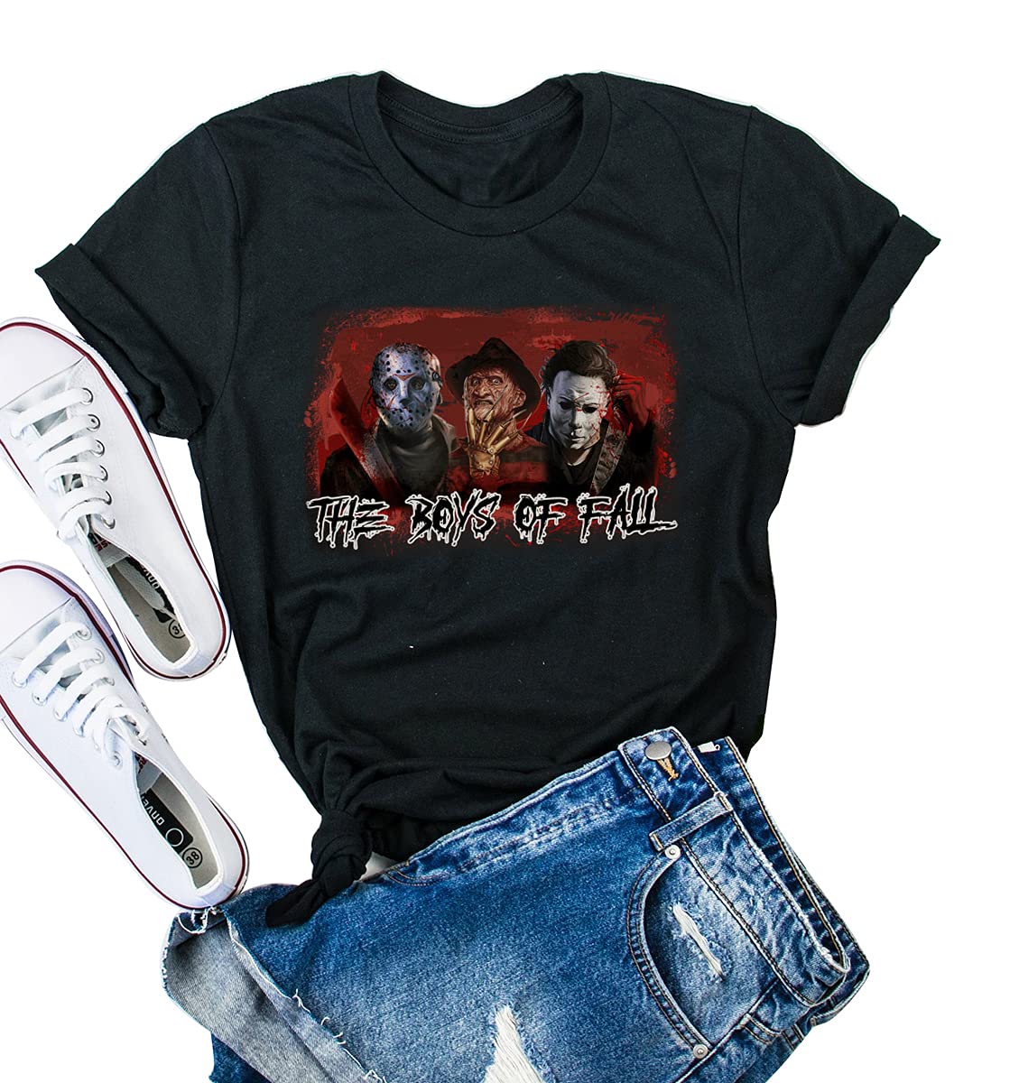 Halloween Friends Shirt for Men & Women - Scary Movie Graphic Tee for Halloween Costumes, Cosplay & Themed Parties