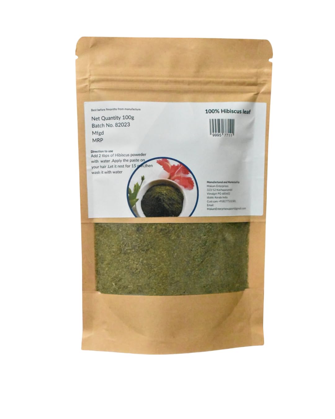 Organic Hibiscus Leaf Powder for Hair Growth - Chemparathi Thaali Natural Hair Wash Powder - Promotes Stronger, Shinier Hair for Men & Women - Perfect for Ayurvedic Hair Care Routine