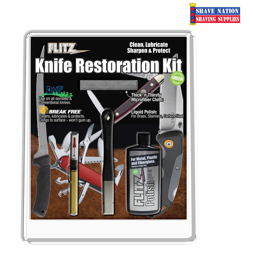 Flitz Knife Restoration Kit - Professional Blade Polish & Cleaner for Knives, Scissors & Tools - Perfect for Home, Workshop & Outdoor Use