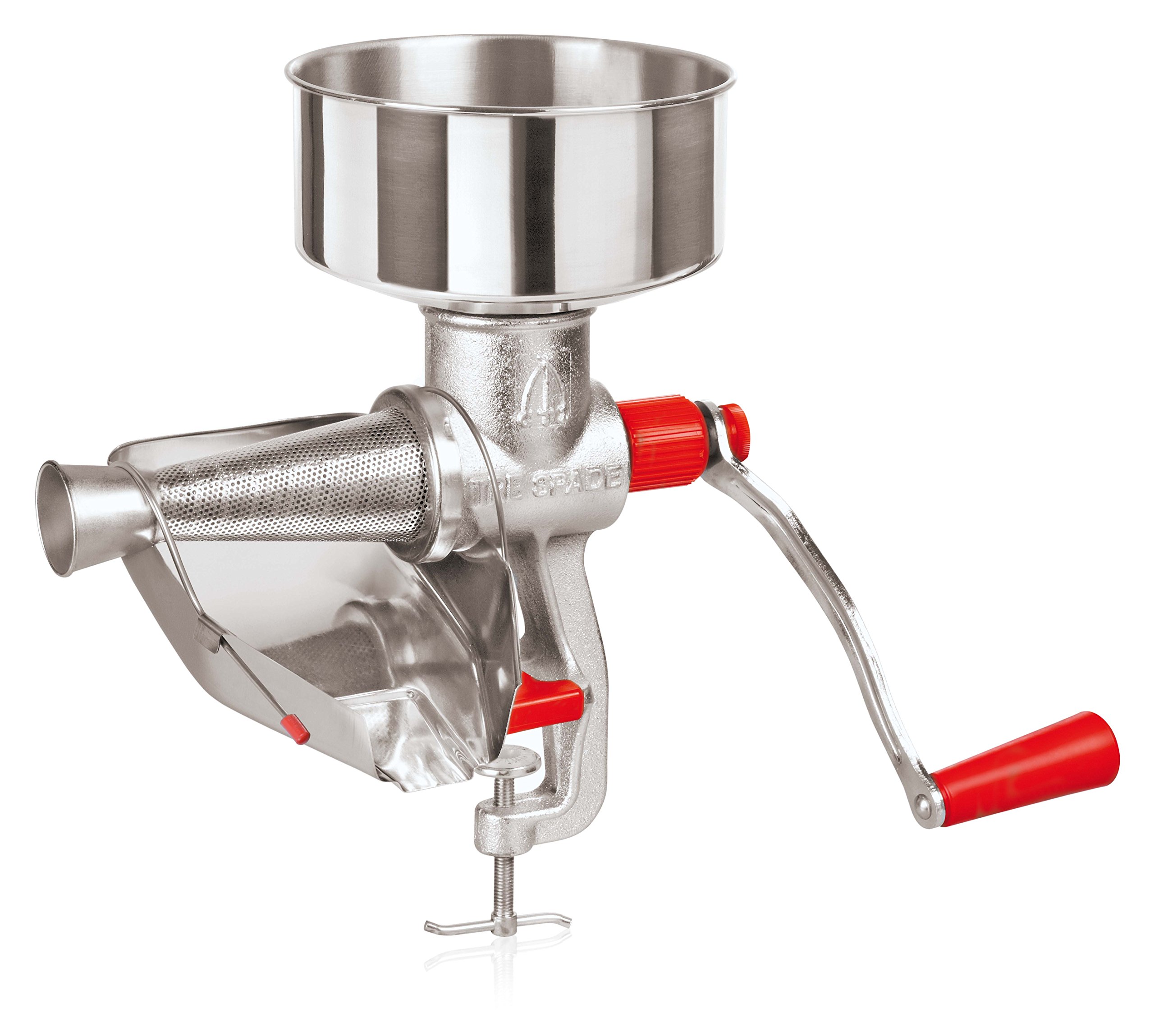 Premium Manual Tomato Crusher - Hand Crank Stainless Steel Tomato Press for Homemade Sauces, Salsas & Canning - Perfect for Italian Cooking, Pizza & Pasta Making