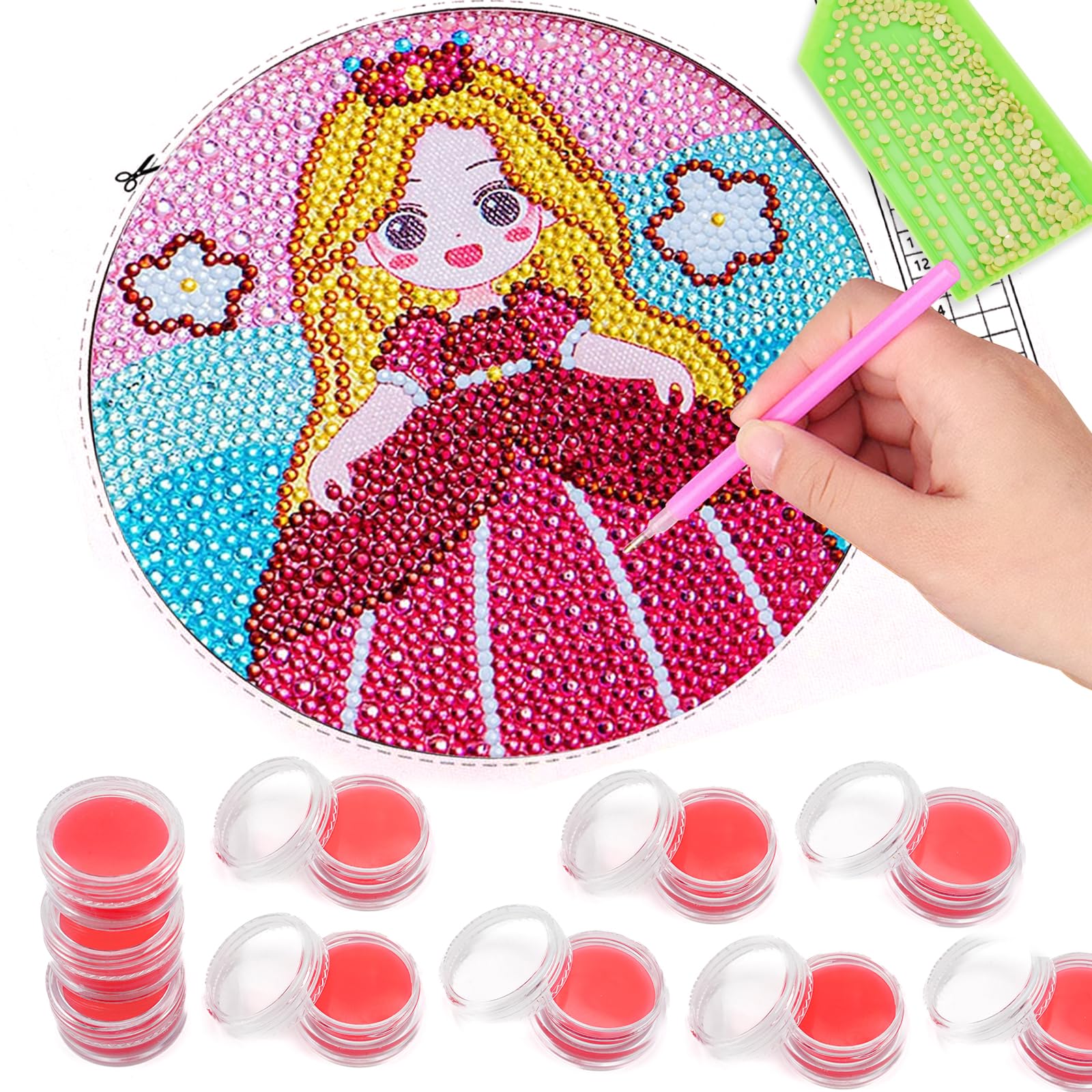 30pcs DIY Diamond Painting Wax Glue Kit with Clay Storage Box - 10 Pack Red Wax for Diamond Art Accessories - Perfect for Crafting, Home Decor & Gift Making