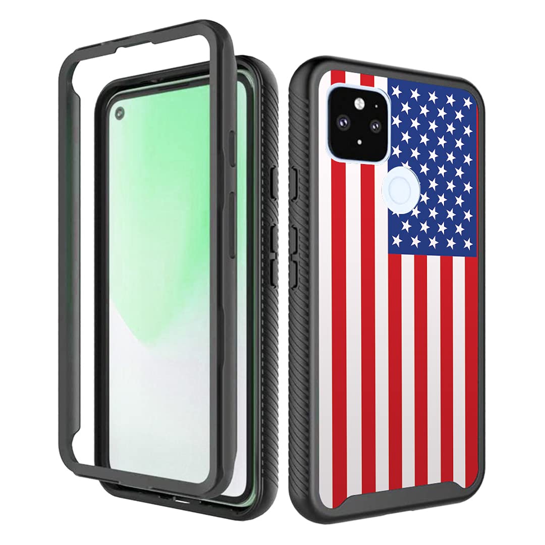 Premium Shockproof Case for Google Pixel 4a 5G - Heavy Duty Protection with American Flag Design for Travel & Outdoor Use