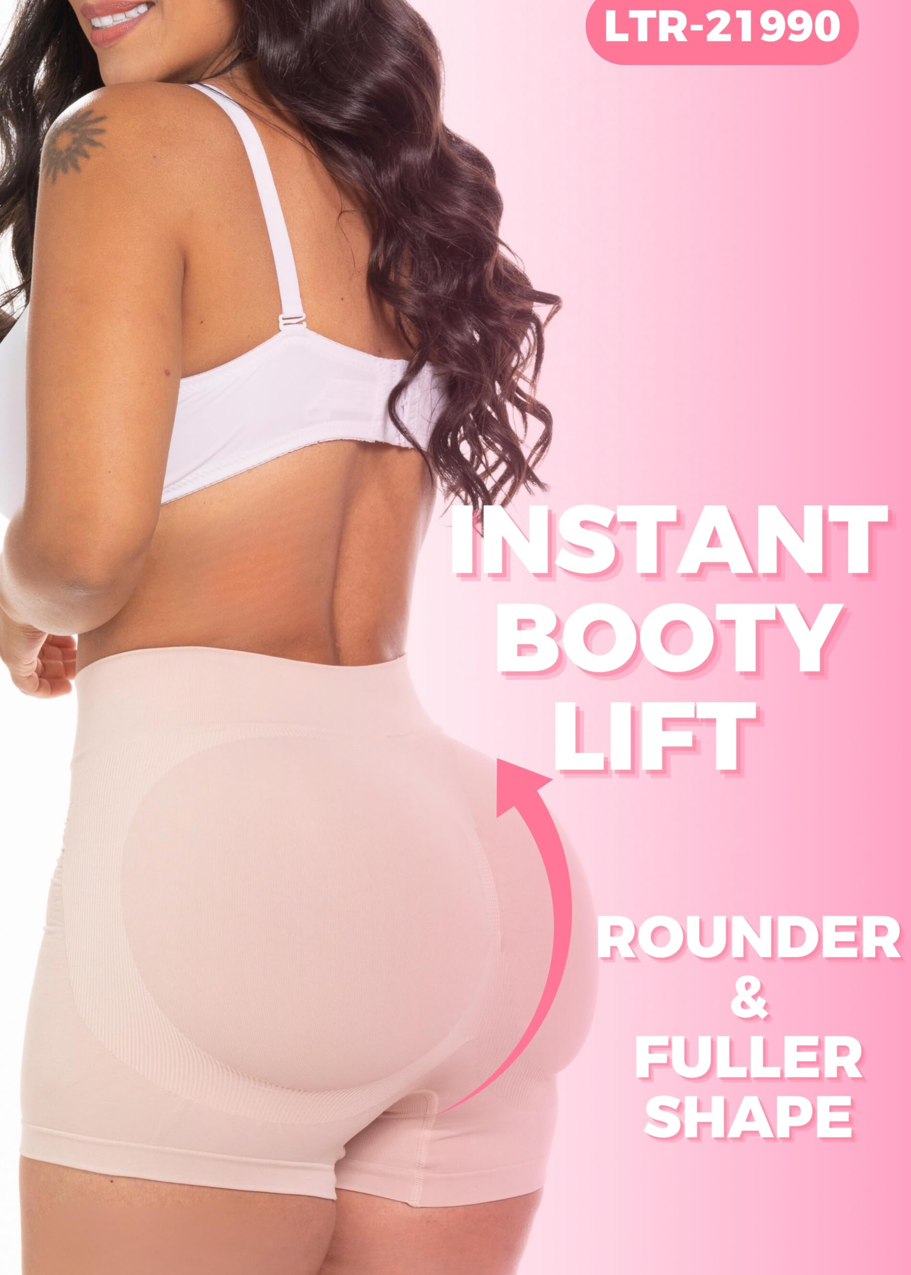 LT.ROSE 21990 Butt Lifting Shapewear Shorts - High Waist Tummy Control Underwear for Women | Colombian Fajas Levanta Cola Panty | Perfect for Workout, Daily Wear & Special Occasions