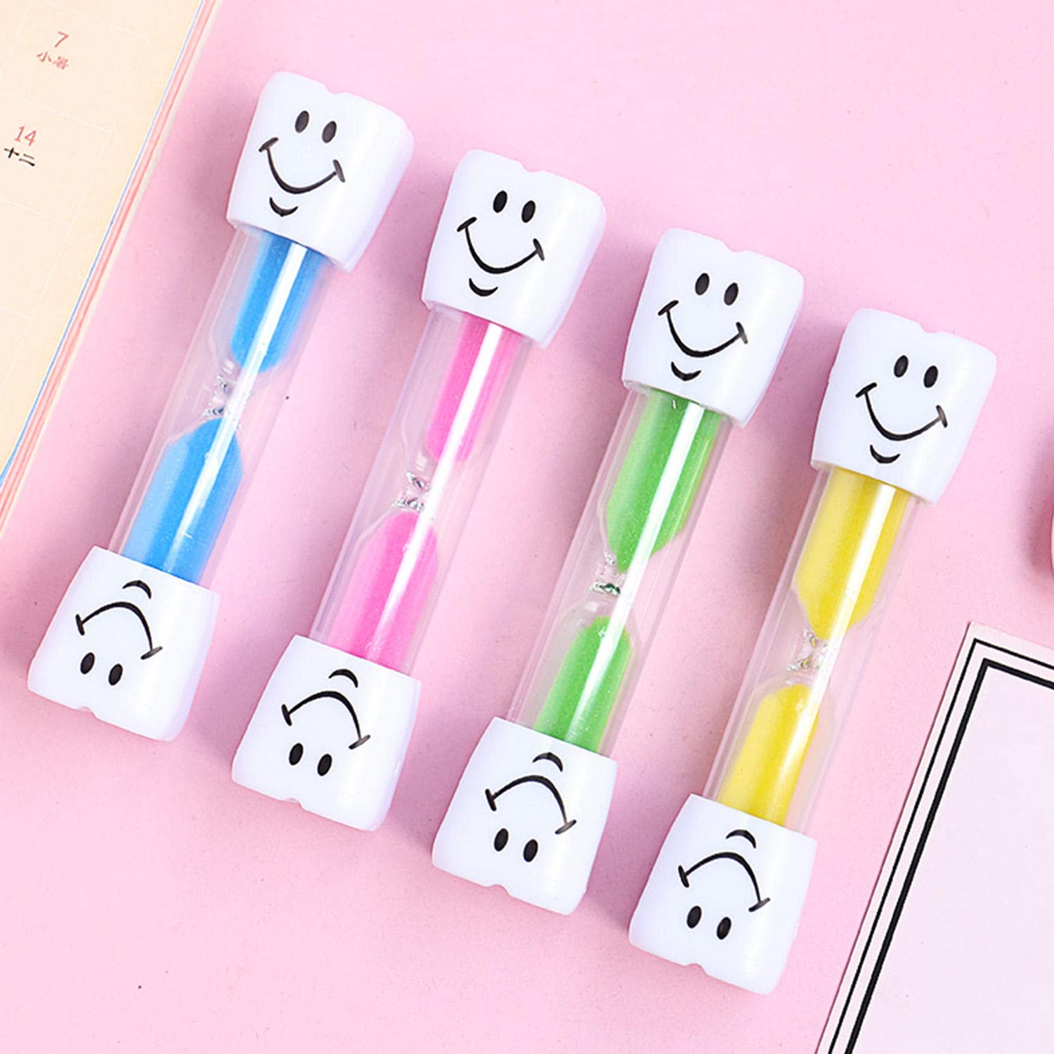 3 Minute Creative Smiling Face Hourglass Sand Timer - Fun Sand Clock for Cooking, Brushing Teeth, Kids Games & Learning - Perfect Gift for Children & Classroom Activities